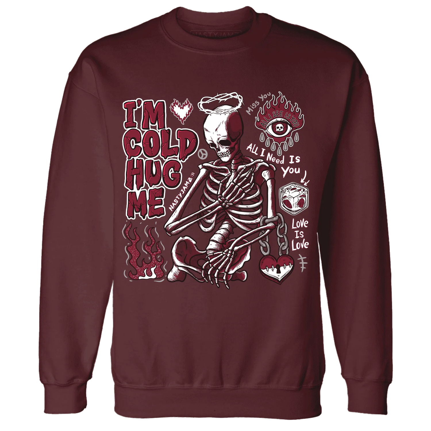 High-White-Team-Red-1s-NastyJamz-Sweatshirt-Match-Im-Cold-Hug-Me