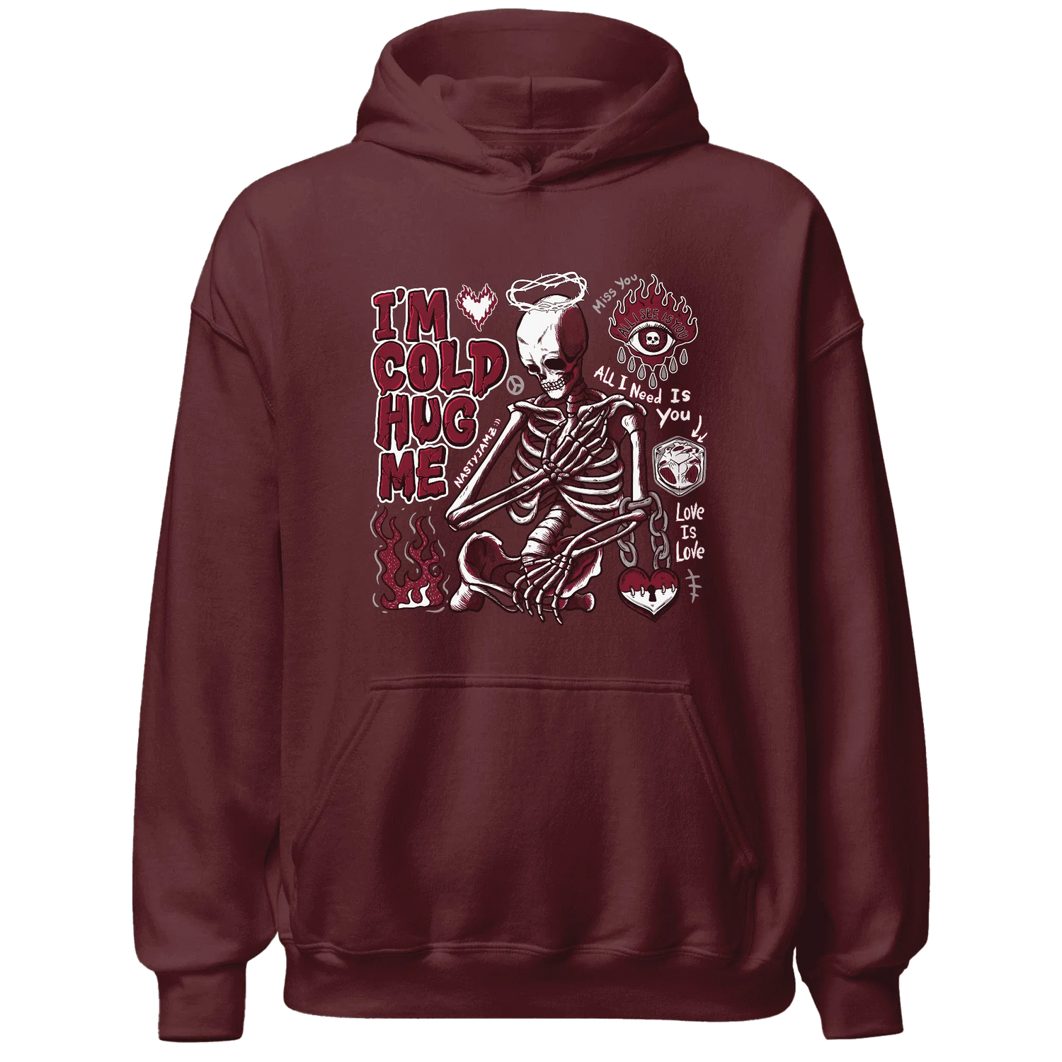 High-White-Team-Red-1s-NastyJamz-Hoodie-Match-Im-Cold-Hug-Me