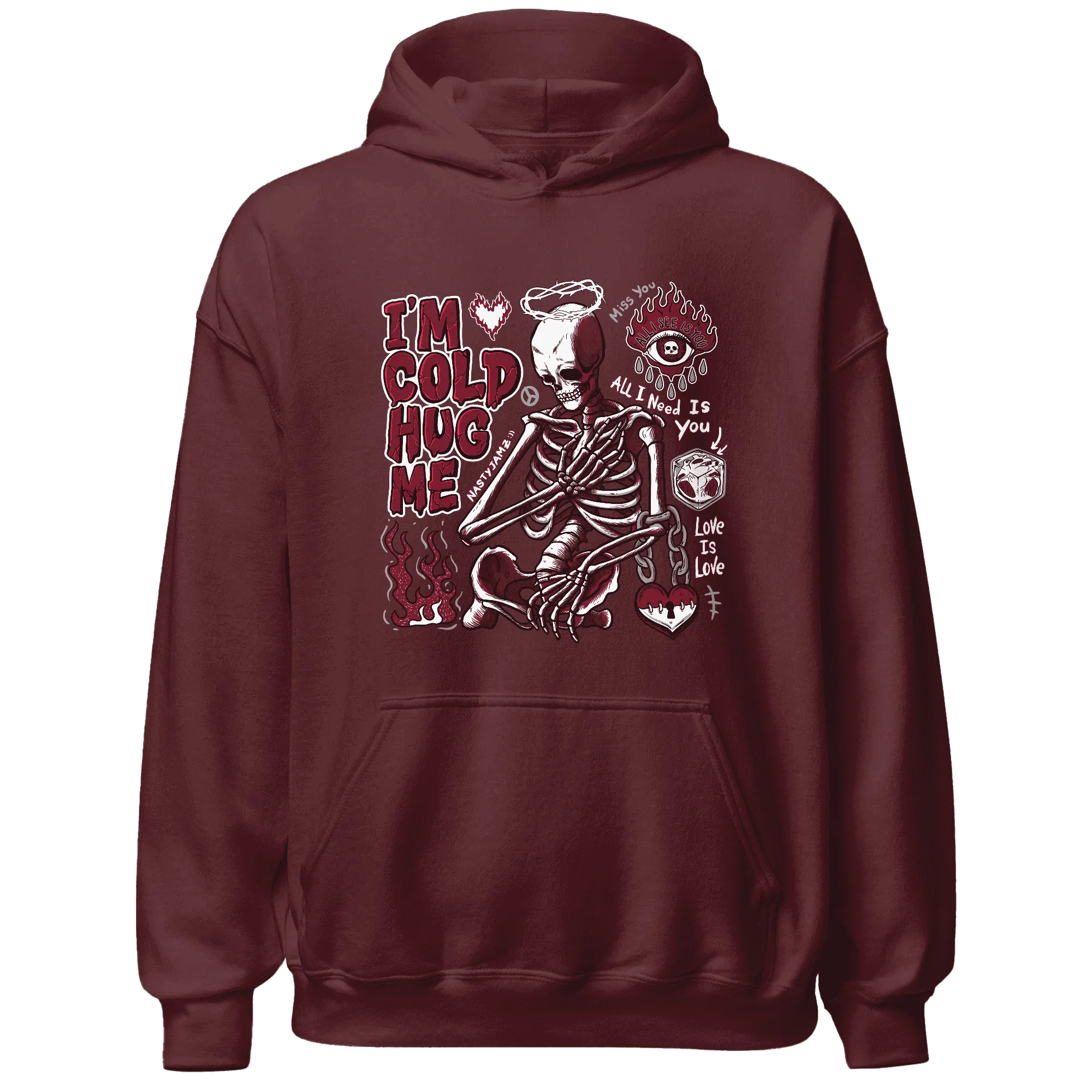High-White-Team-Red-1s-NastyJamz-Hoodie-Match-Im-Cold-Hug-Me