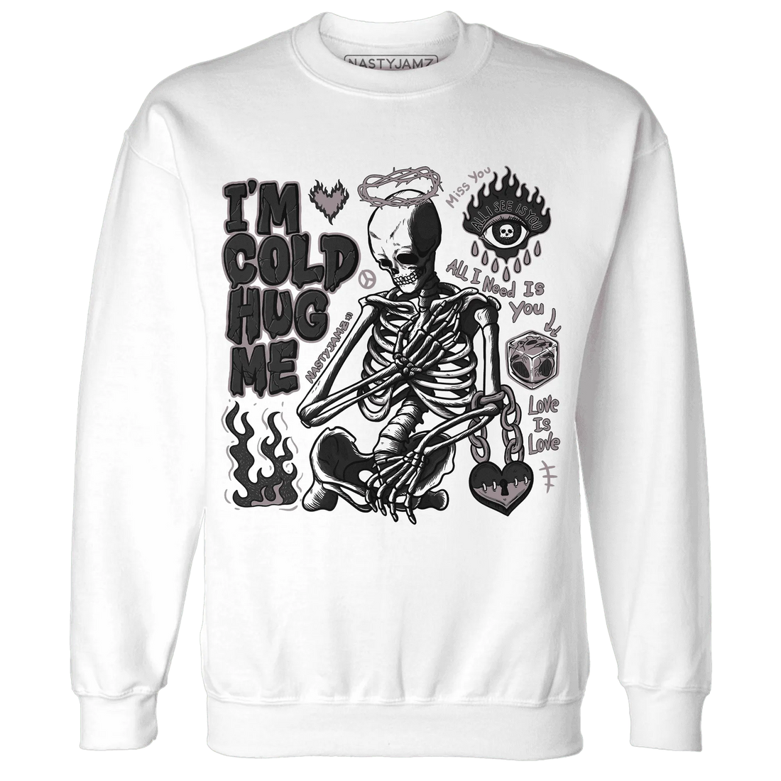 Black-Violet-Ore-3s-NastyJamz-Sweatshirt-Match-Im-Cold-Hug-Me