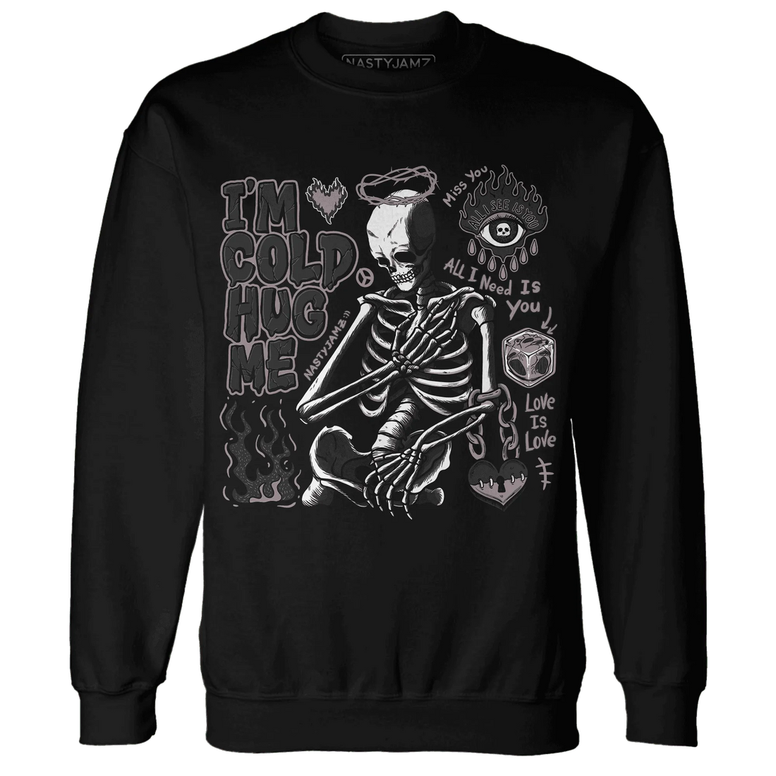 Black-Violet-Ore-3s-NastyJamz-Sweatshirt-Match-Im-Cold-Hug-Me