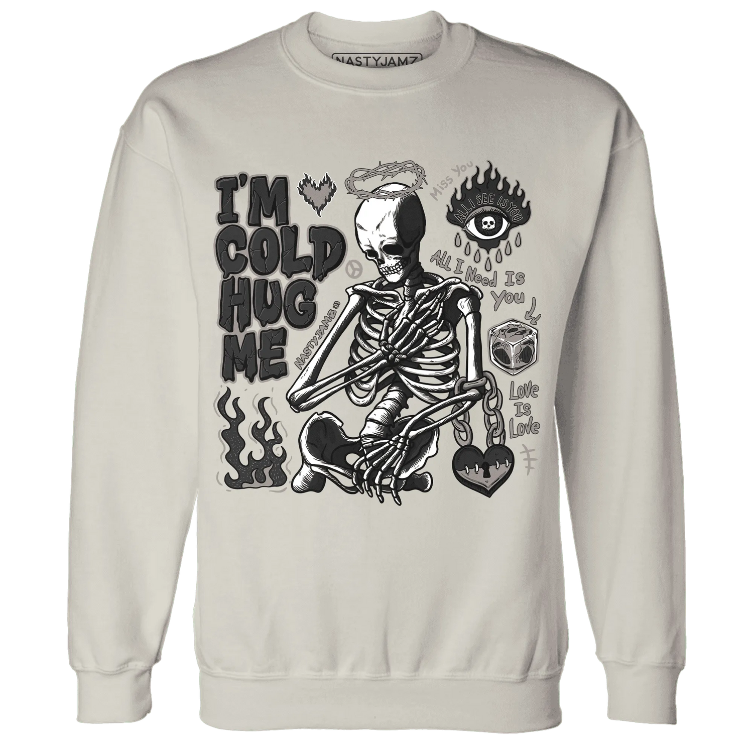 Black-Violet-Ore-3s-NastyJamz-Sweatshirt-Match-Im-Cold-Hug-Me