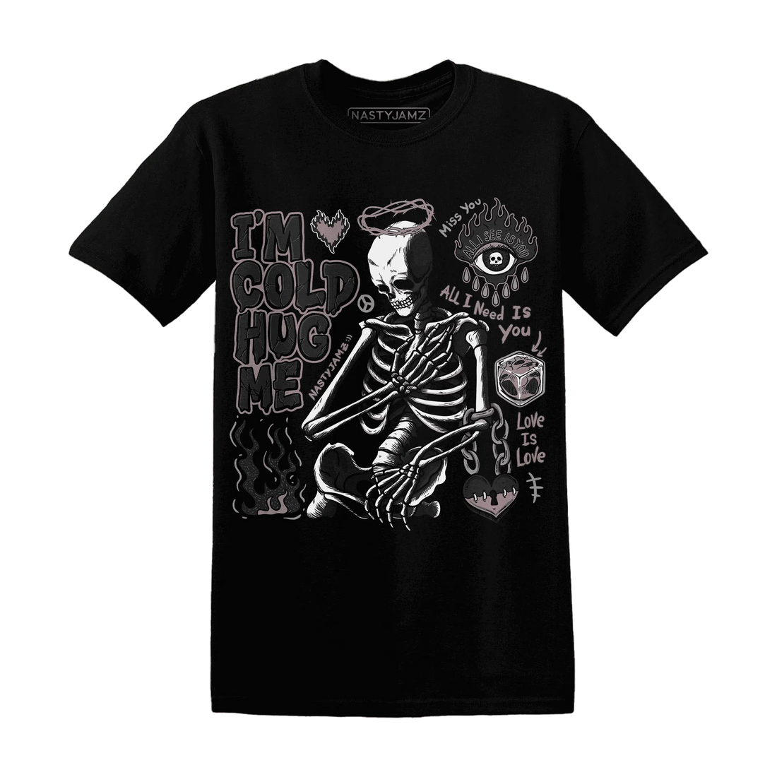 Black-Violet-Ore-3s-NastyJamz-T-Shirt-Match-Im-Cold-Hug-Me