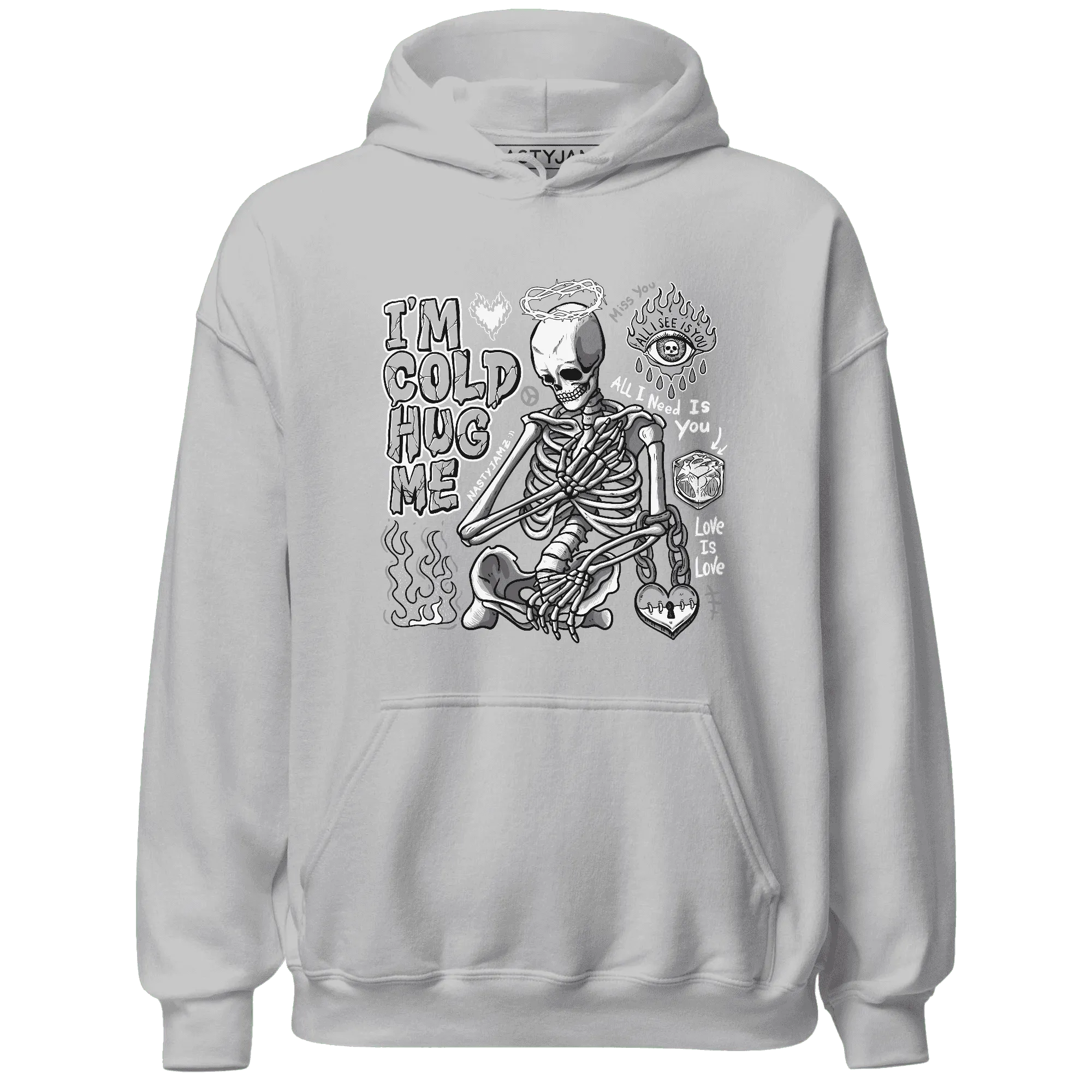 Cement-Grey-3s-NastyJamz-Hoodie-Match-Im-Cold-Hug-Me