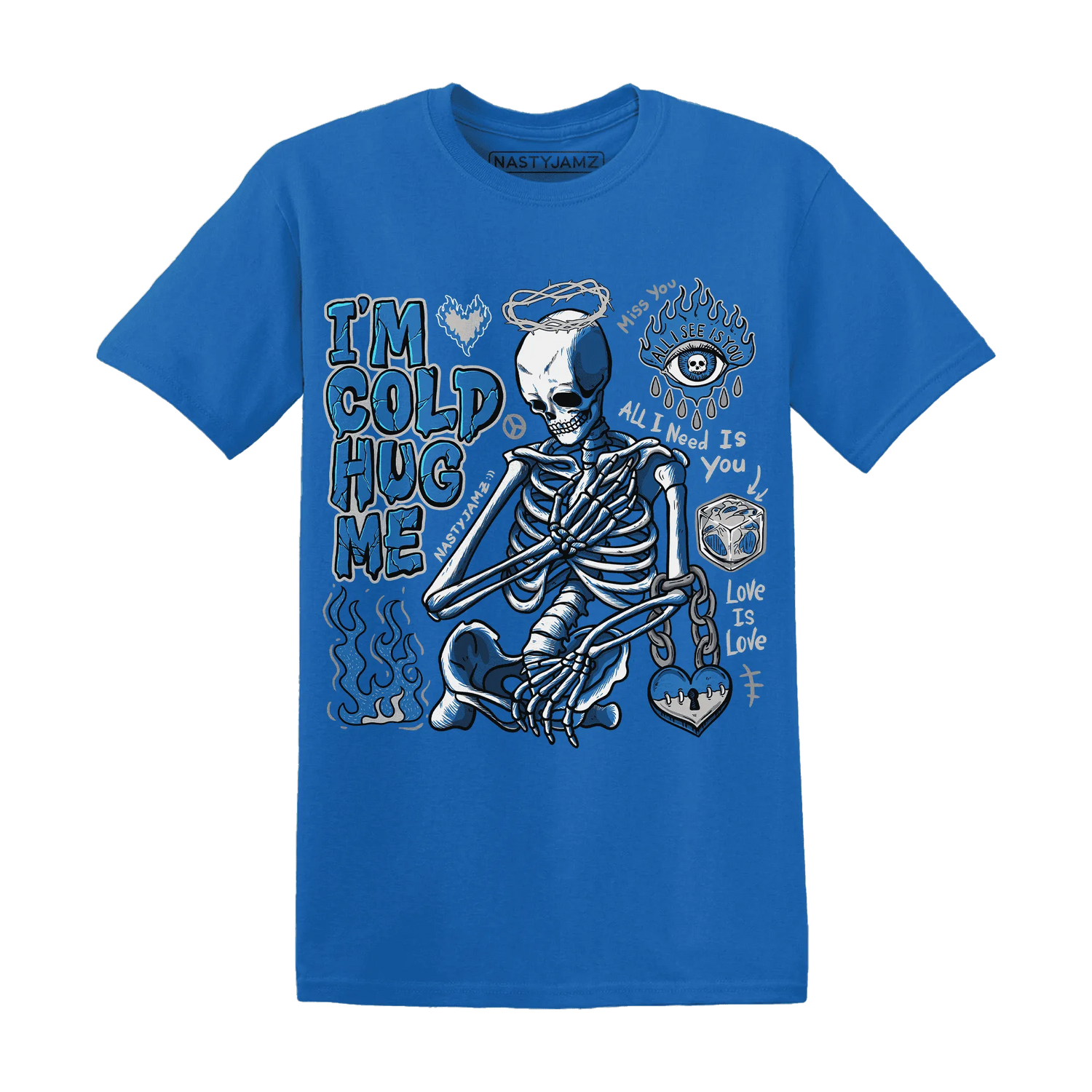 Industrial-Blue-4s-NastyJamz-T-Shirt-Match-Im-Cold-Hug-Me