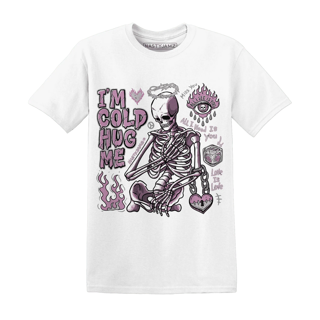 Orchid-Neutral-Grey-Black-White-4s-T-Shirt-Match-Im-Cold-Hug-Me