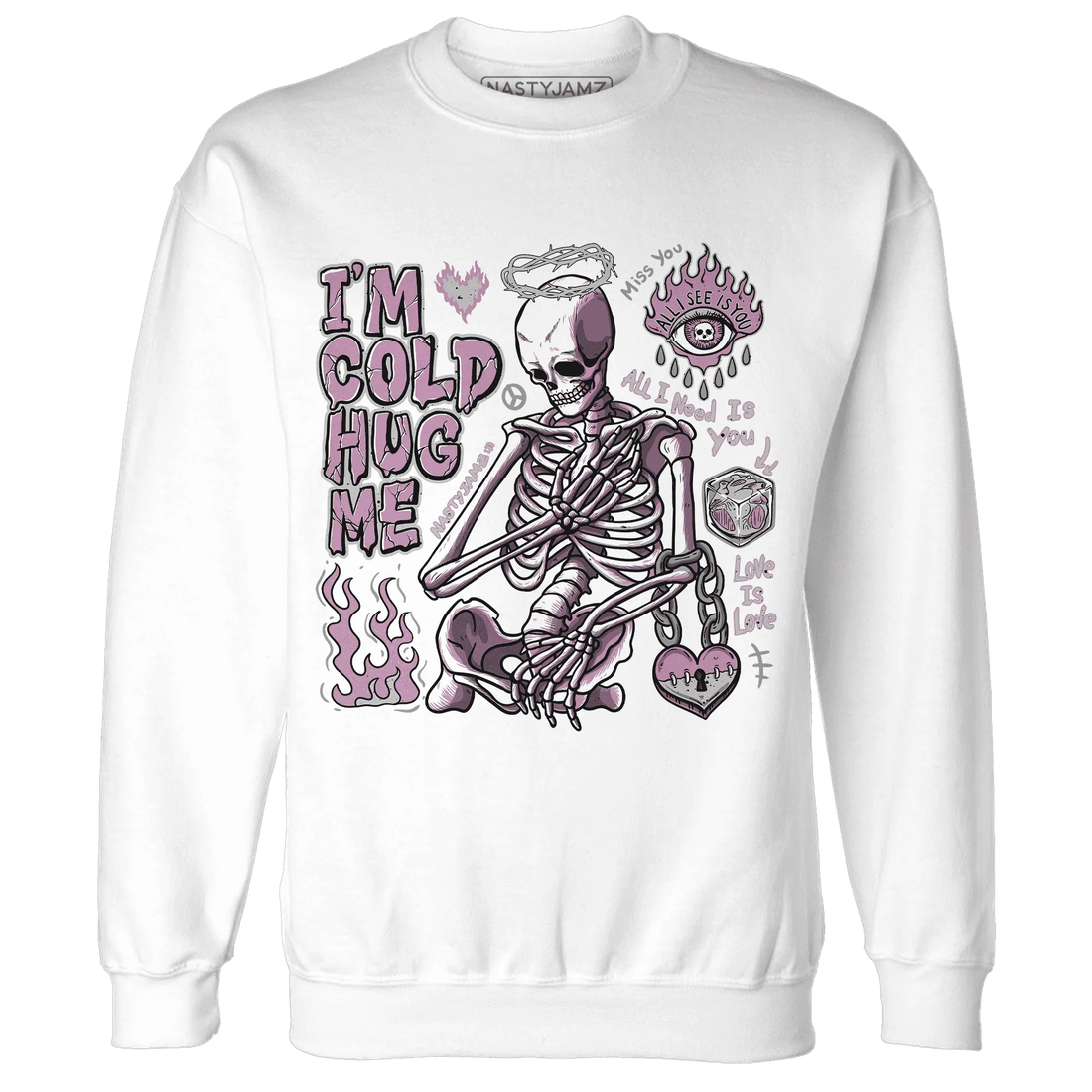 Orchid-Neutral-Grey-Black-White-4s-Sweatshirt-Match-Im-Cold-Hug-Me