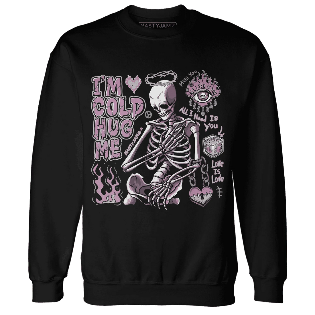 Orchid-Neutral-Grey-Black-White-4s-Sweatshirt-Match-Im-Cold-Hug-Me