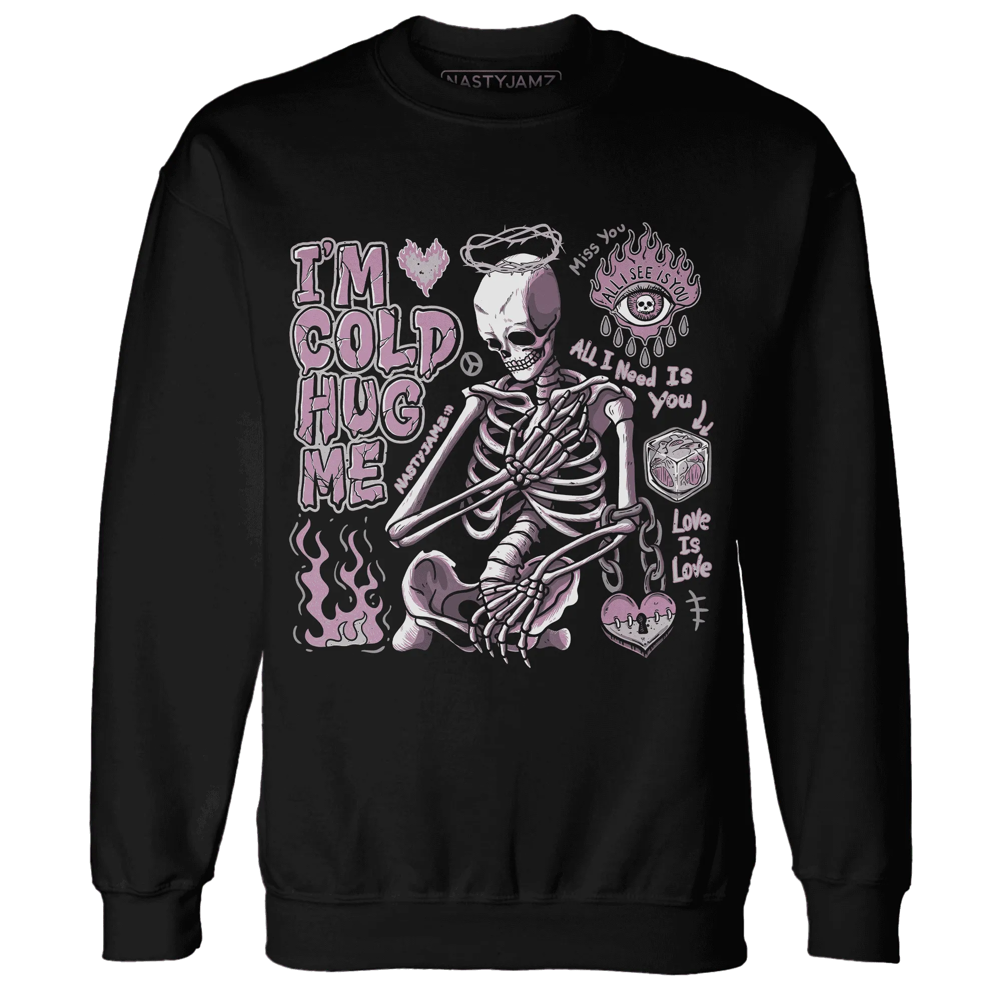 Orchid-Neutral-Grey-Black-White-4s-Sweatshirt-Match-Im-Cold-Hug-Me