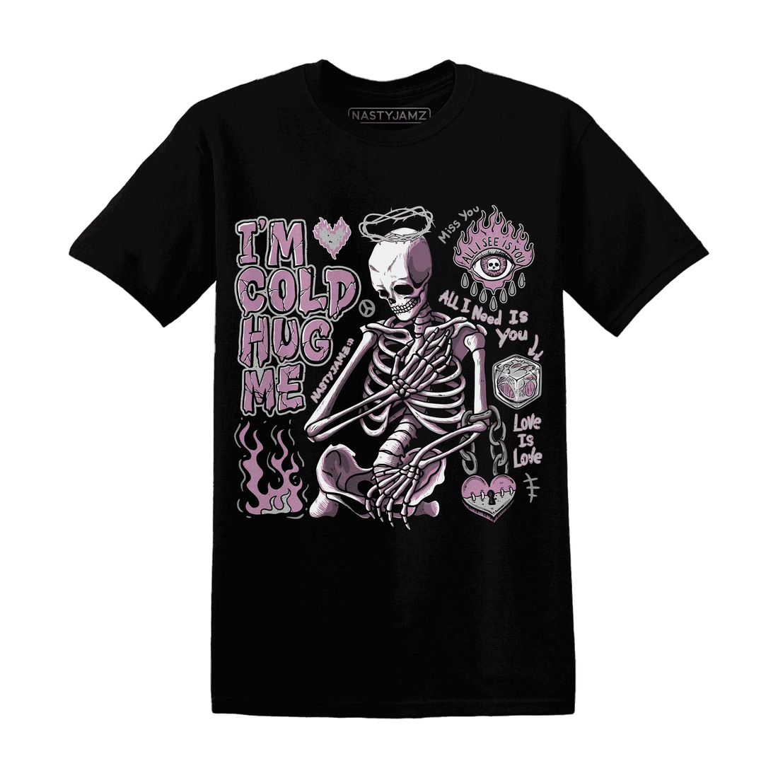 Orchid-Neutral-Grey-Black-White-4s-T-Shirt-Match-Im-Cold-Hug-Me