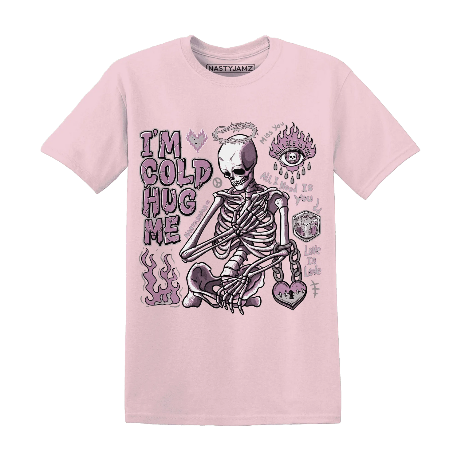 Orchid-Neutral-Grey-Black-White-4s-T-Shirt-Match-Im-Cold-Hug-Me