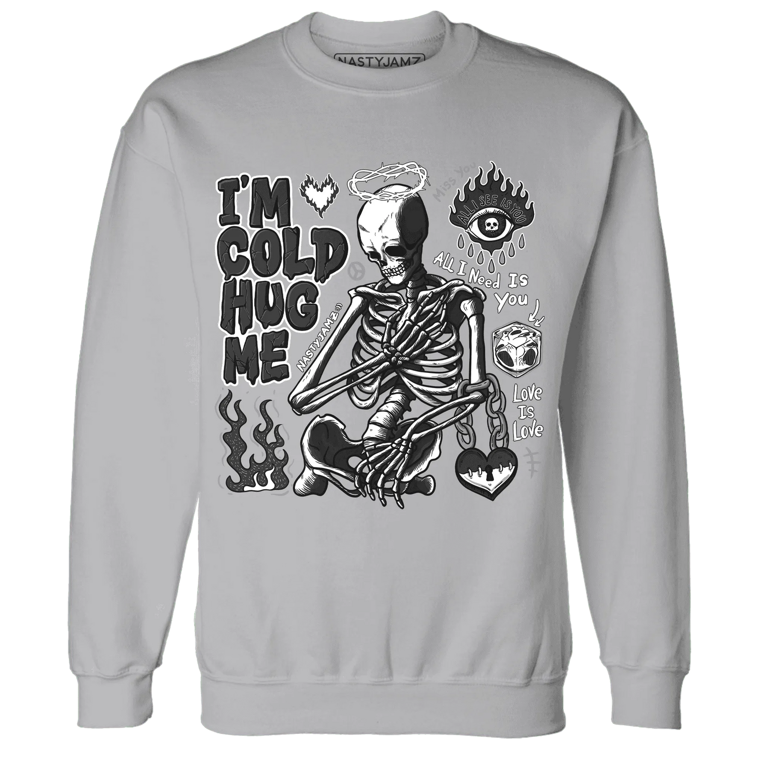 White-Thunder-4s-NastyJamz-Sweatshirt-Match-Im-Cold-Hug-Me