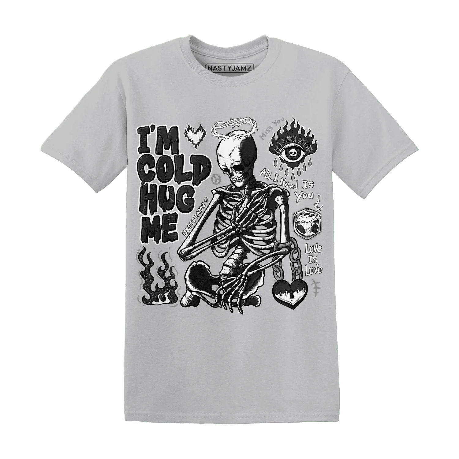 White-Thunder-4s-NastyJamz-T-Shirt-Match-Im-Cold-Hug-Me