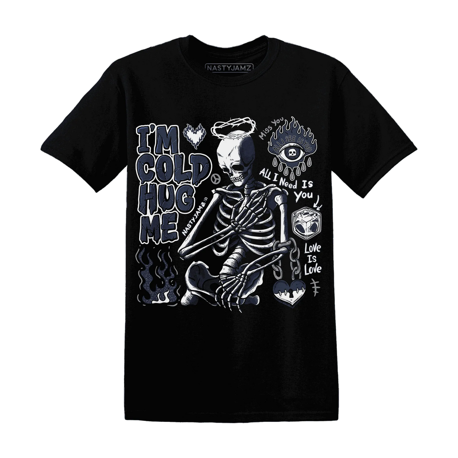 White-Navy-6s-NastyJamz-T-Shirt-Match-Im-Cold-Hug-Me