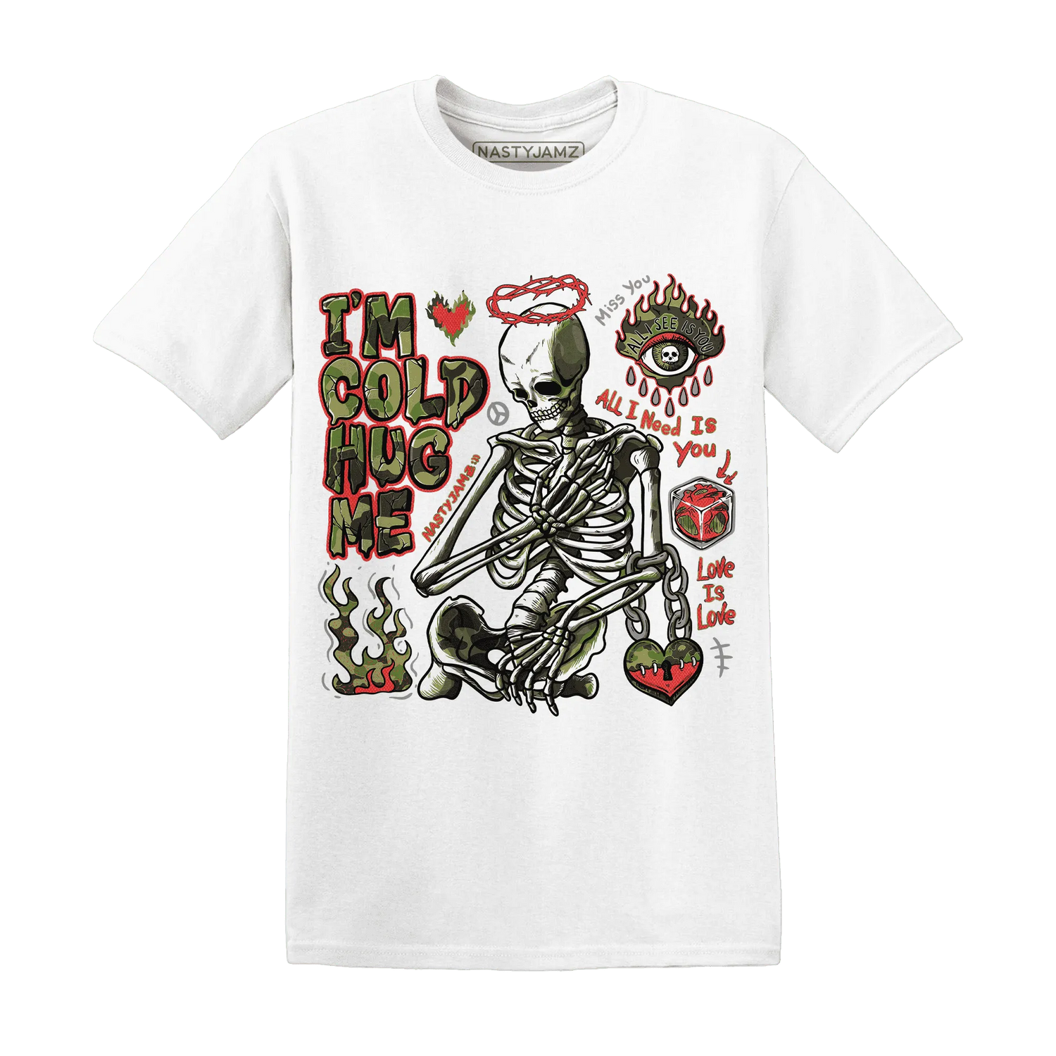 AM-90-Dark-Sage-Solar-Red-T-Shirt-Match-Im-Cold-Hug-Me
