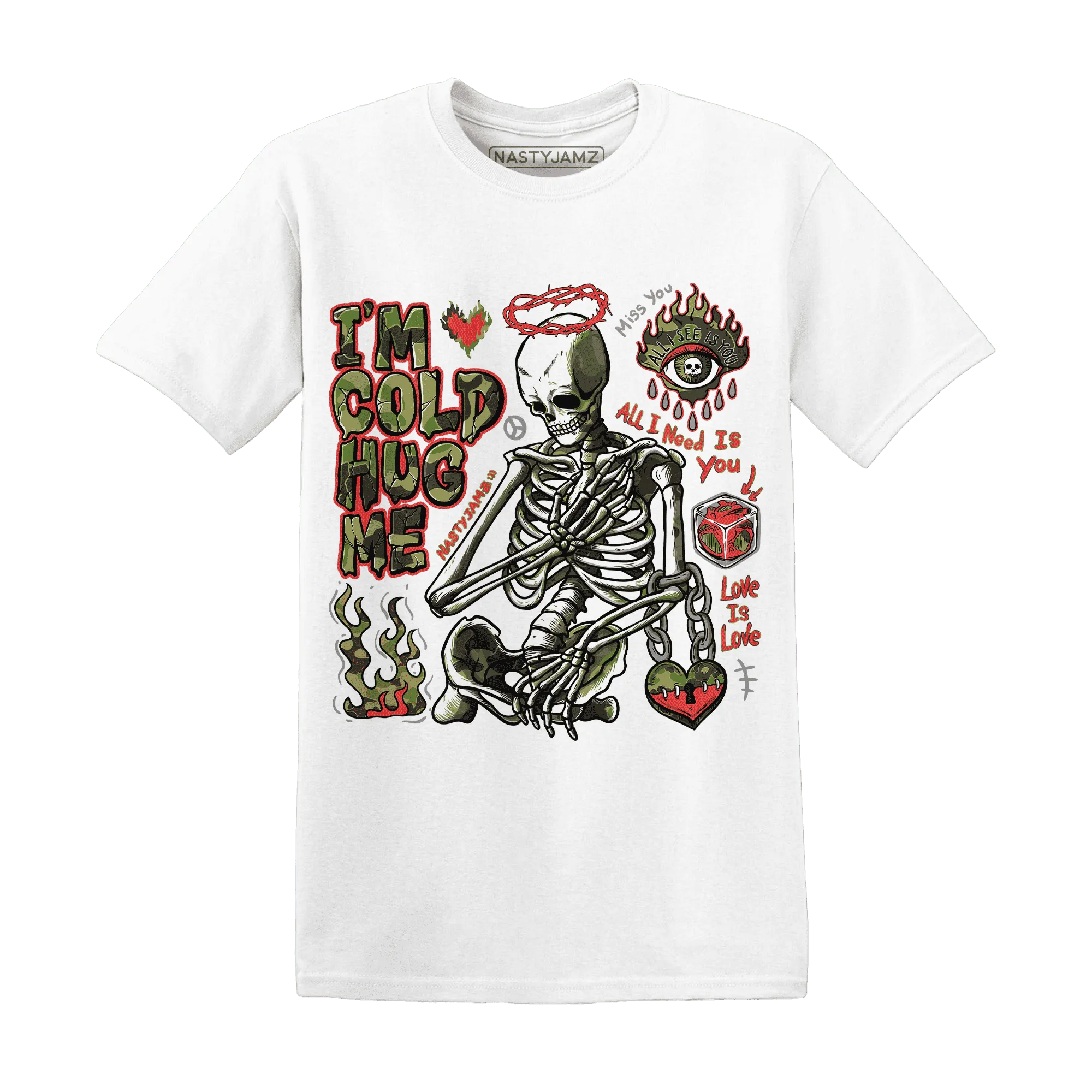 AM-90-Dark-Sage-Solar-Red-T-Shirt-Match-Im-Cold-Hug-Me