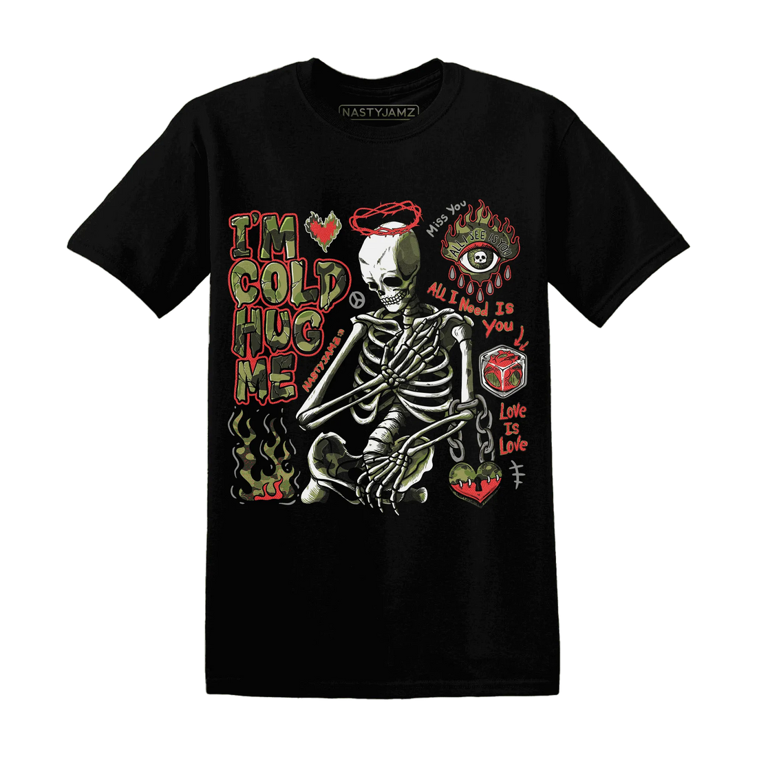 AM-90-Dark-Sage-Solar-Red-T-Shirt-Match-Im-Cold-Hug-Me