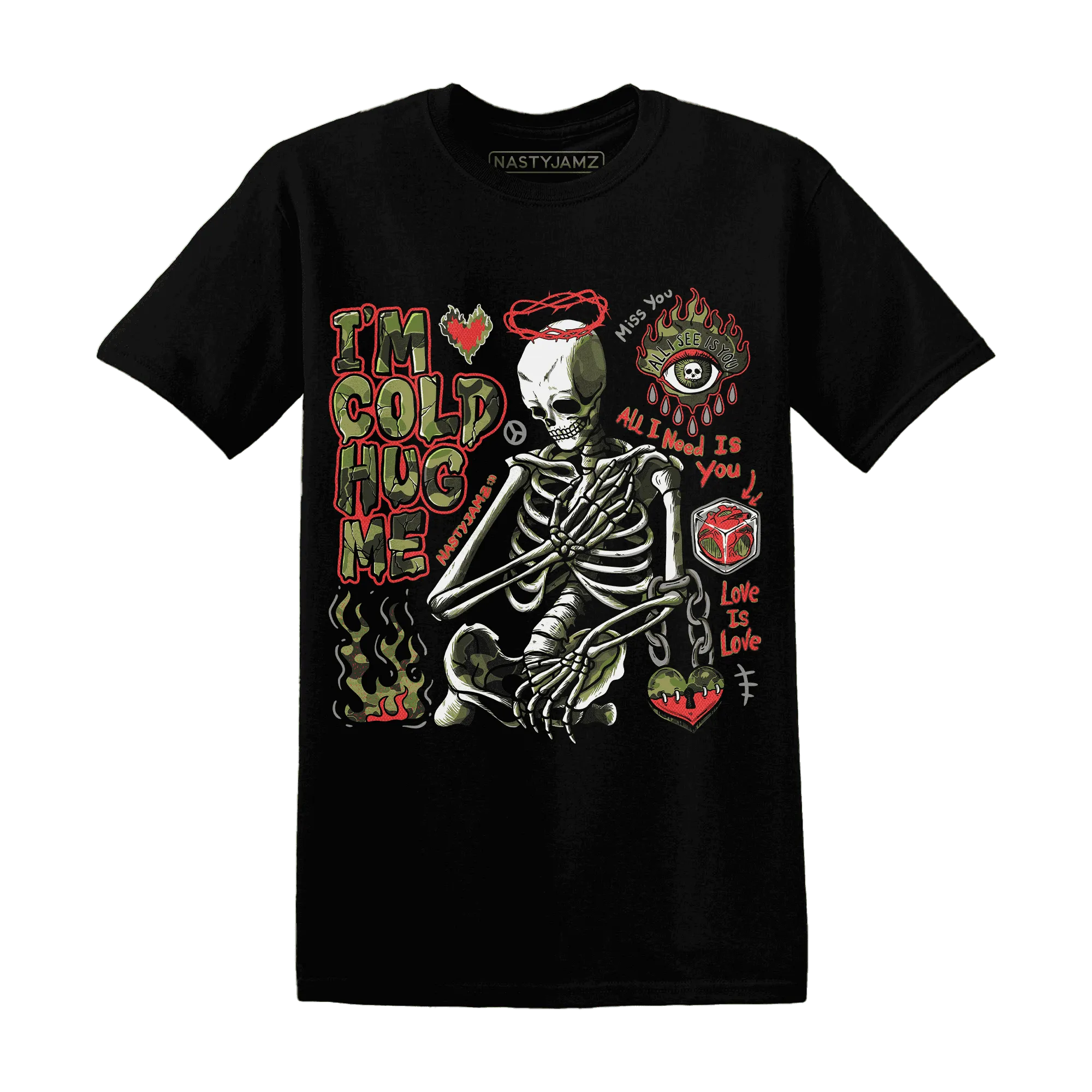 AM-90-Dark-Sage-Solar-Red-T-Shirt-Match-Im-Cold-Hug-Me