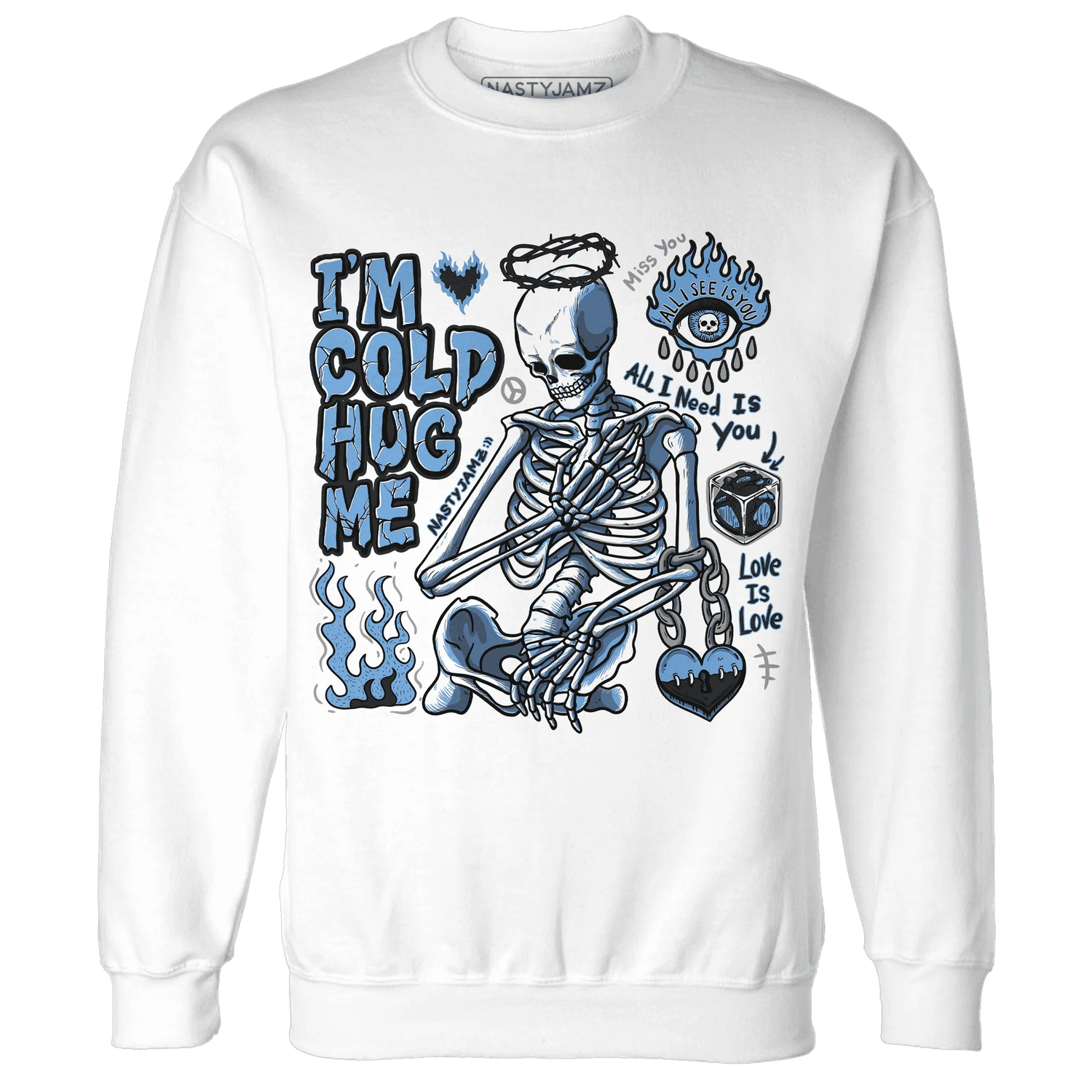 AM-Plus-Black-Univercitii-Blue-NastyJamz-Sweatshirt-Match-Im-Cold-Hug-Me