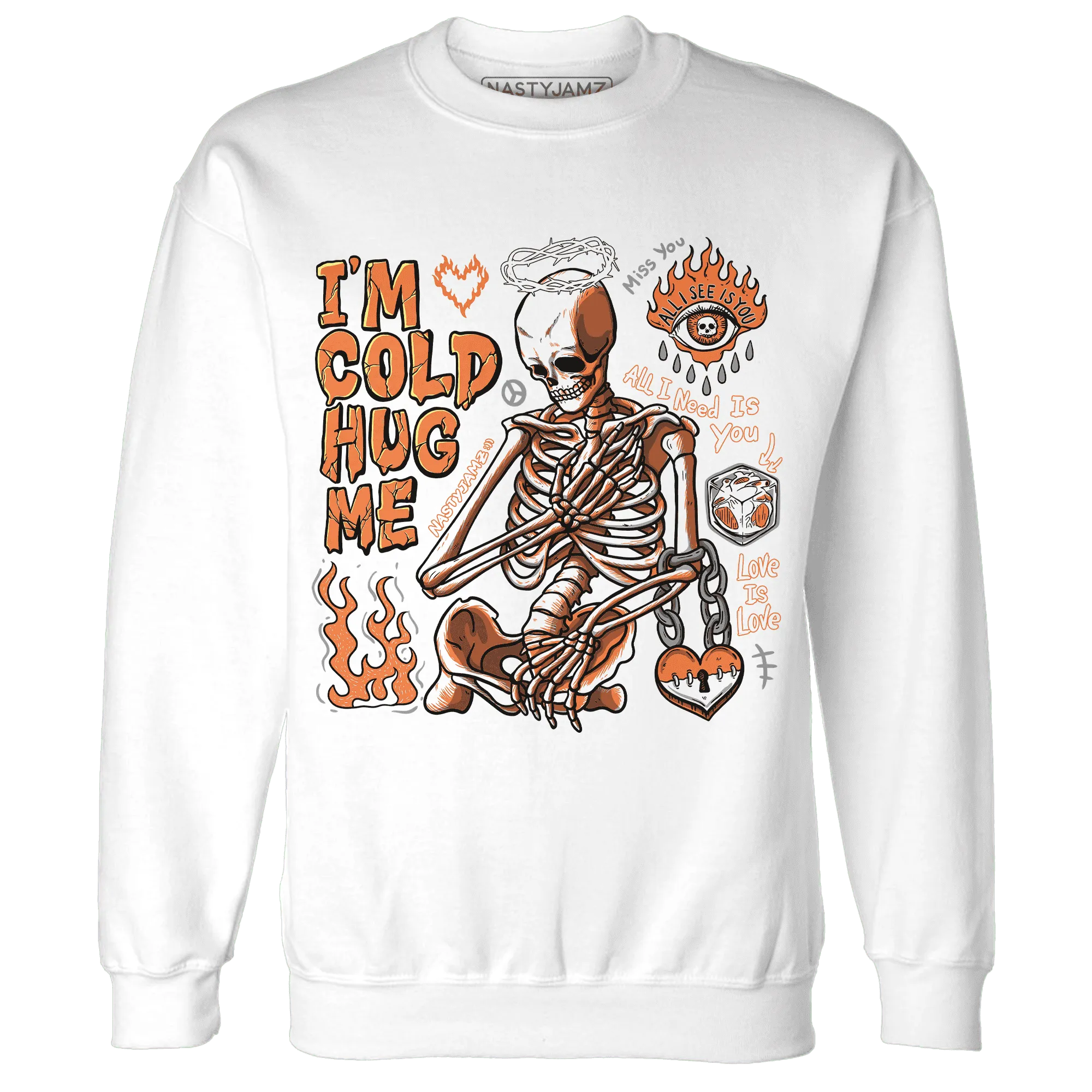 AM-TW-White-Orange-Sweatshirt-Match-Im-Cold-Hug-Me