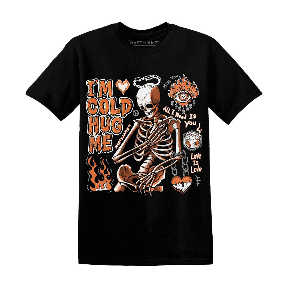 AM-TW-White-Orange-T-Shirt-Match-Im-Cold-Hug-Me
