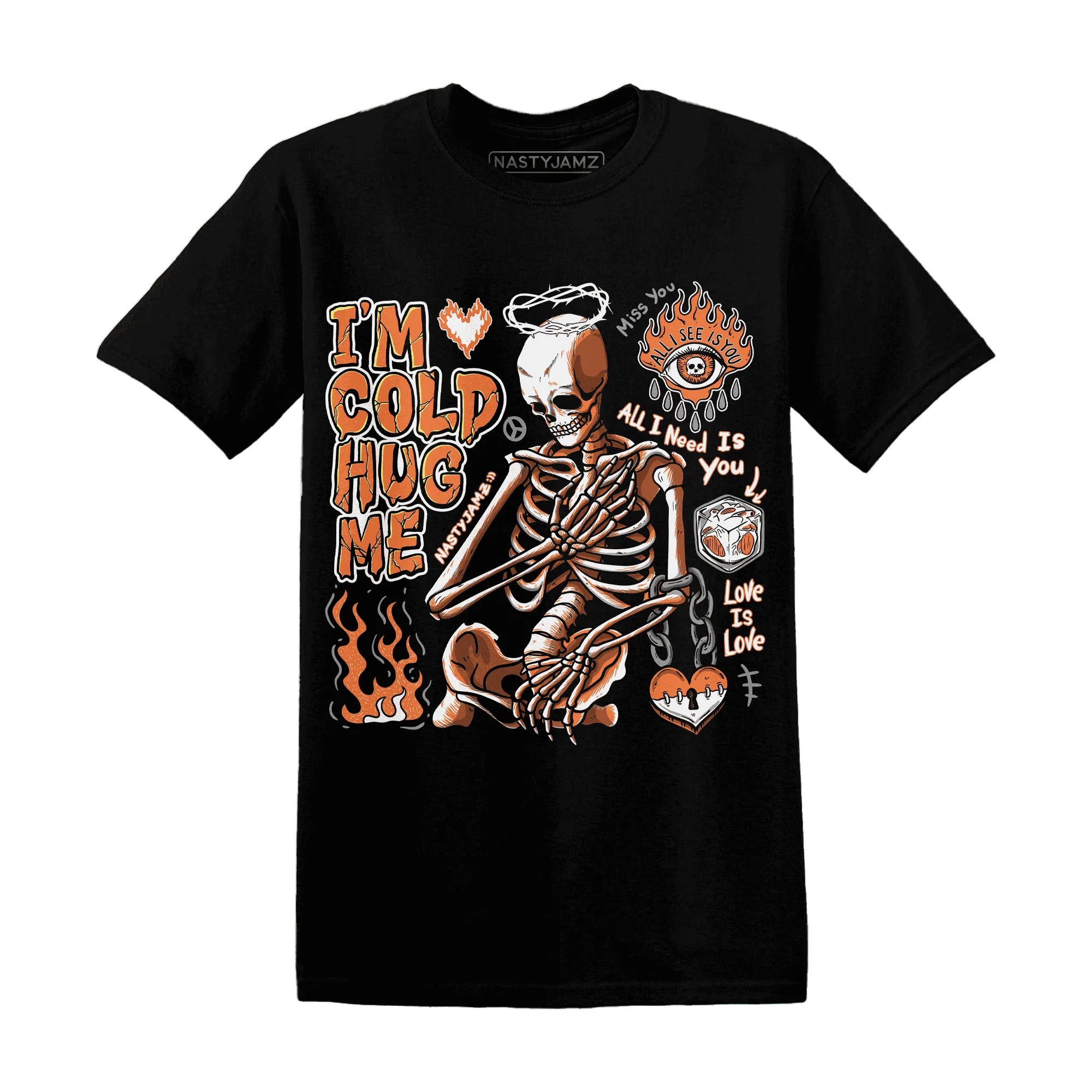 AM-TW-White-Orange-T-Shirt-Match-Im-Cold-Hug-Me