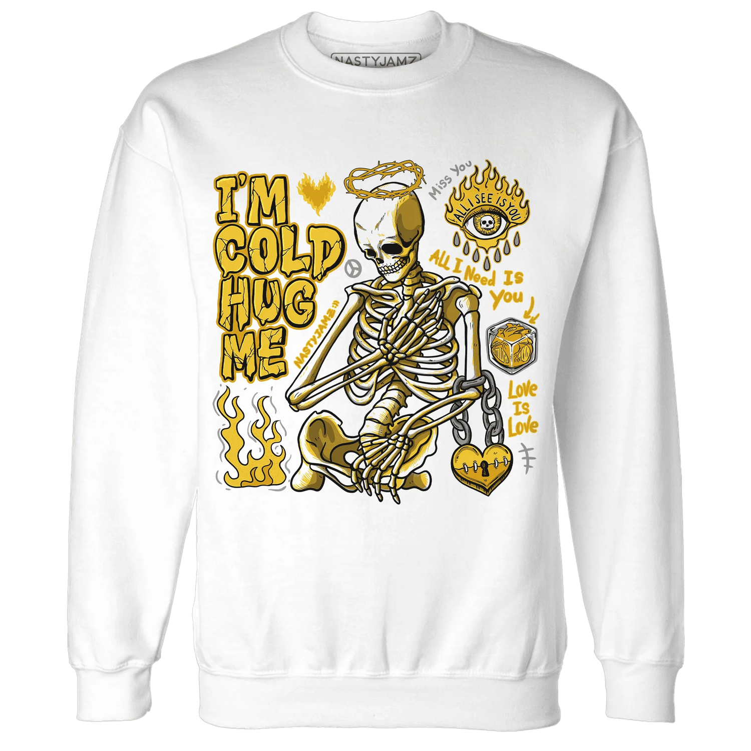 Yellow-Ochre-6s-NastyJamz-Sweatshirt-Match-Im-Cold-Hug-Me