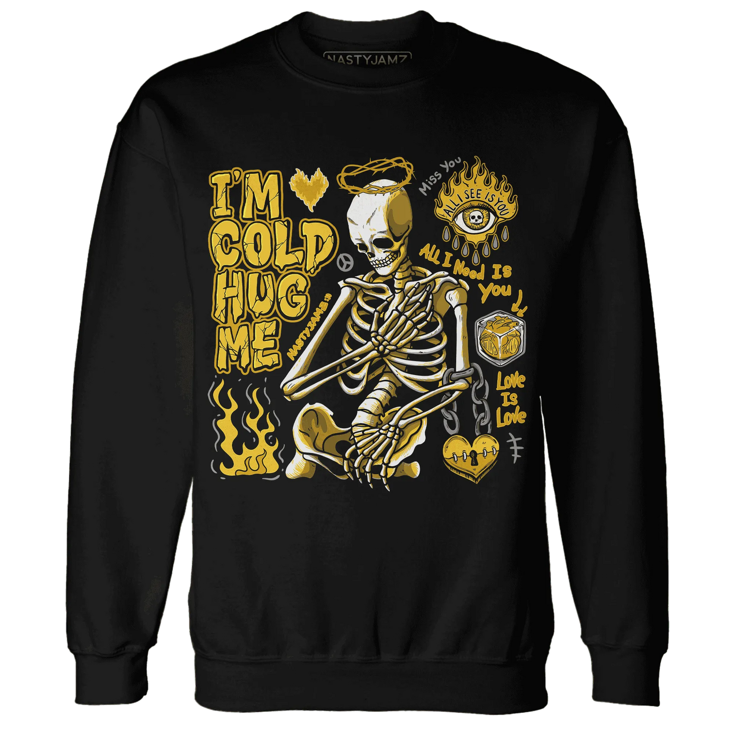 Yellow-Ochre-6s-NastyJamz-Sweatshirt-Match-Im-Cold-Hug-Me