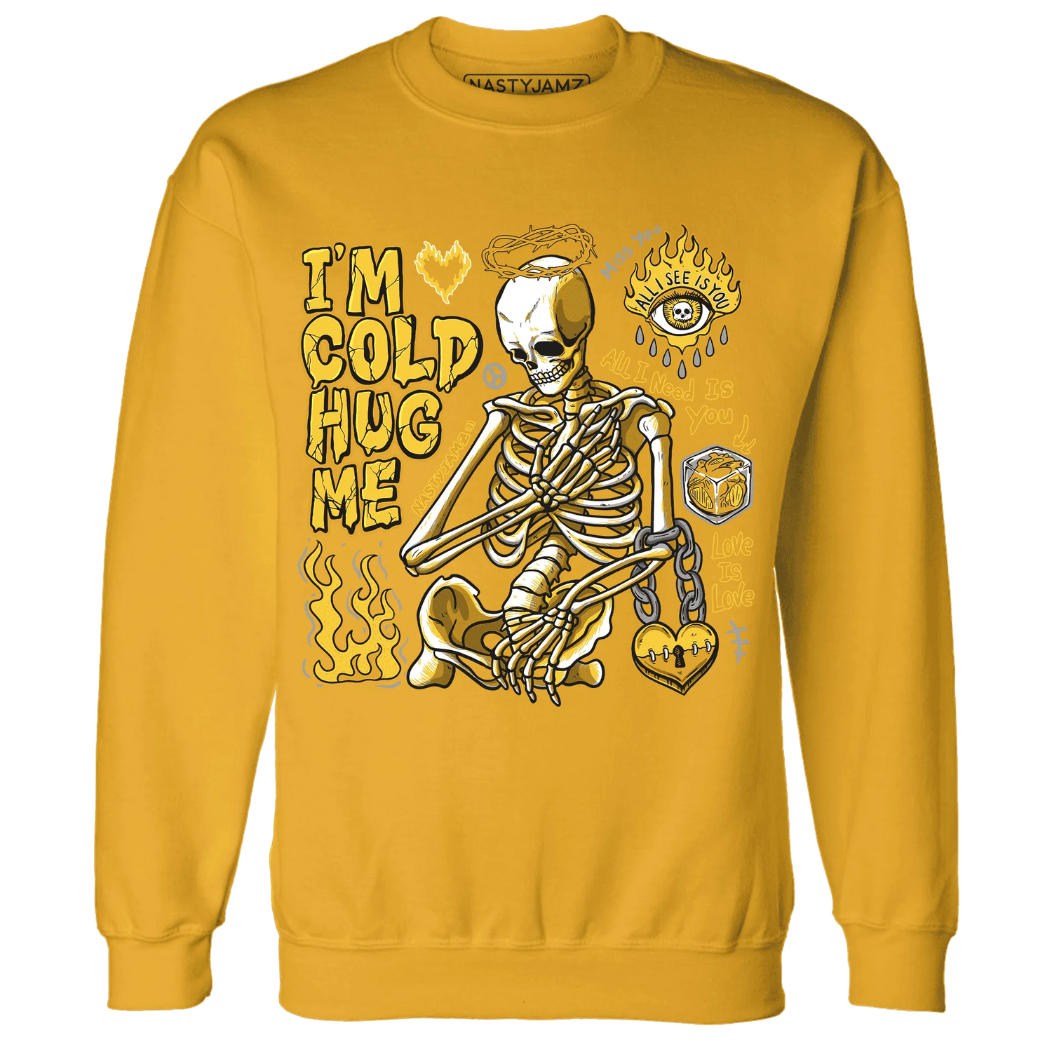 Yellow-Ochre-6s-NastyJamz-Sweatshirt-Match-Im-Cold-Hug-Me