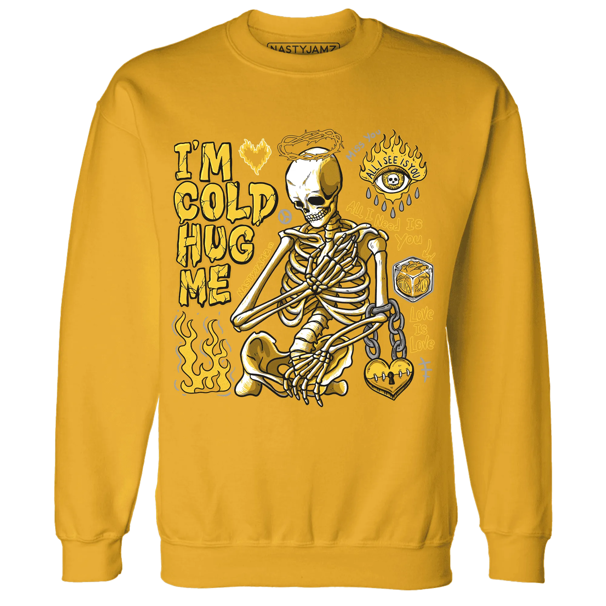 Yellow-Ochre-6s-NastyJamz-Sweatshirt-Match-Im-Cold-Hug-Me