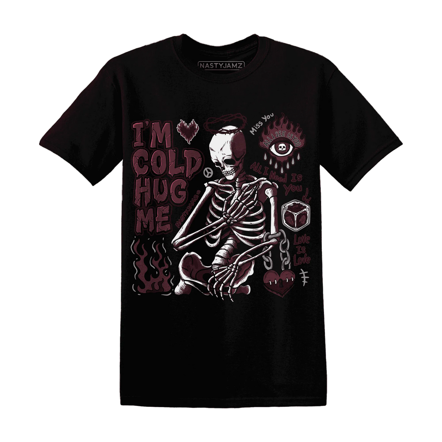 VaporMax-Night-Burgundy-NastyJamz-T-Shirt-Match-Im-Cold-Hug-Me
