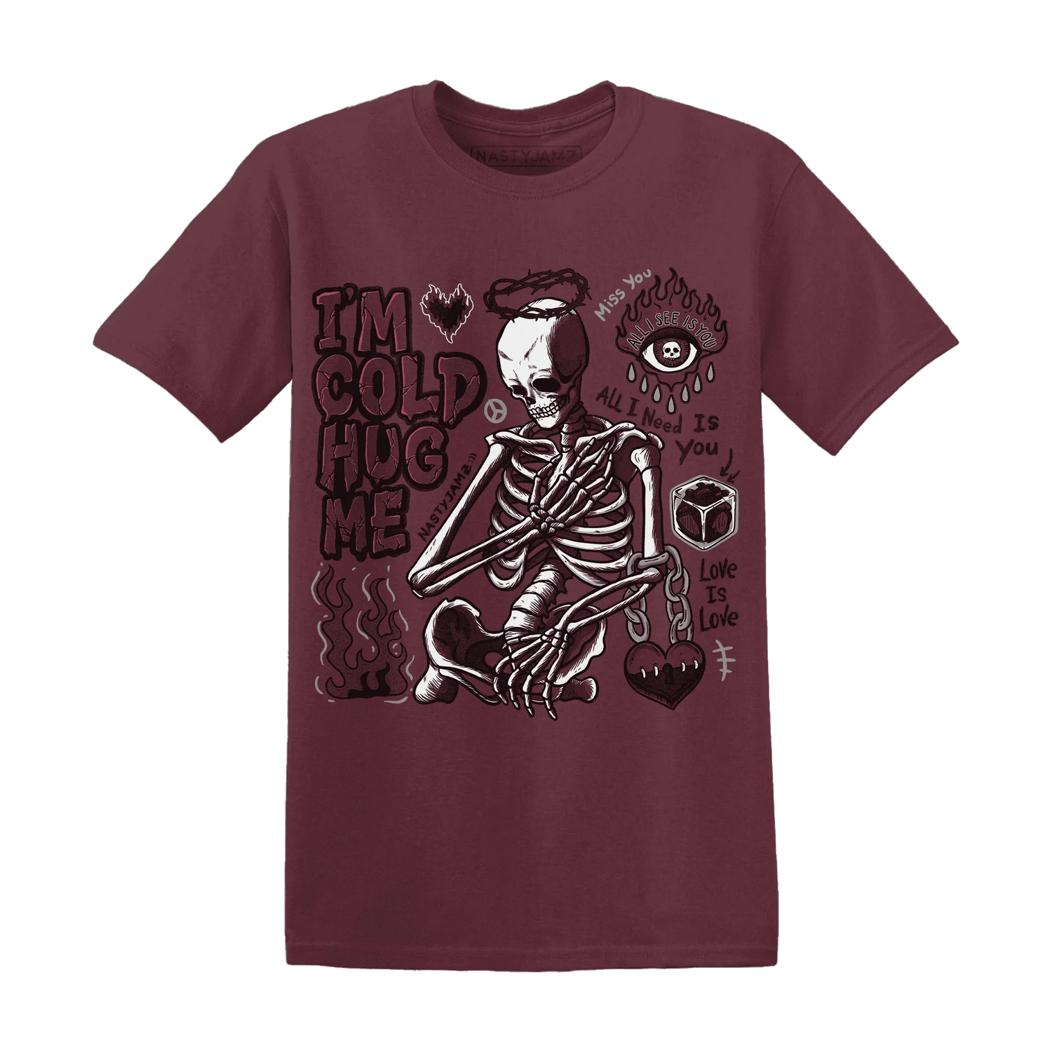 VaporMax-Night-Burgundy-NastyJamz-T-Shirt-Match-Im-Cold-Hug-Me