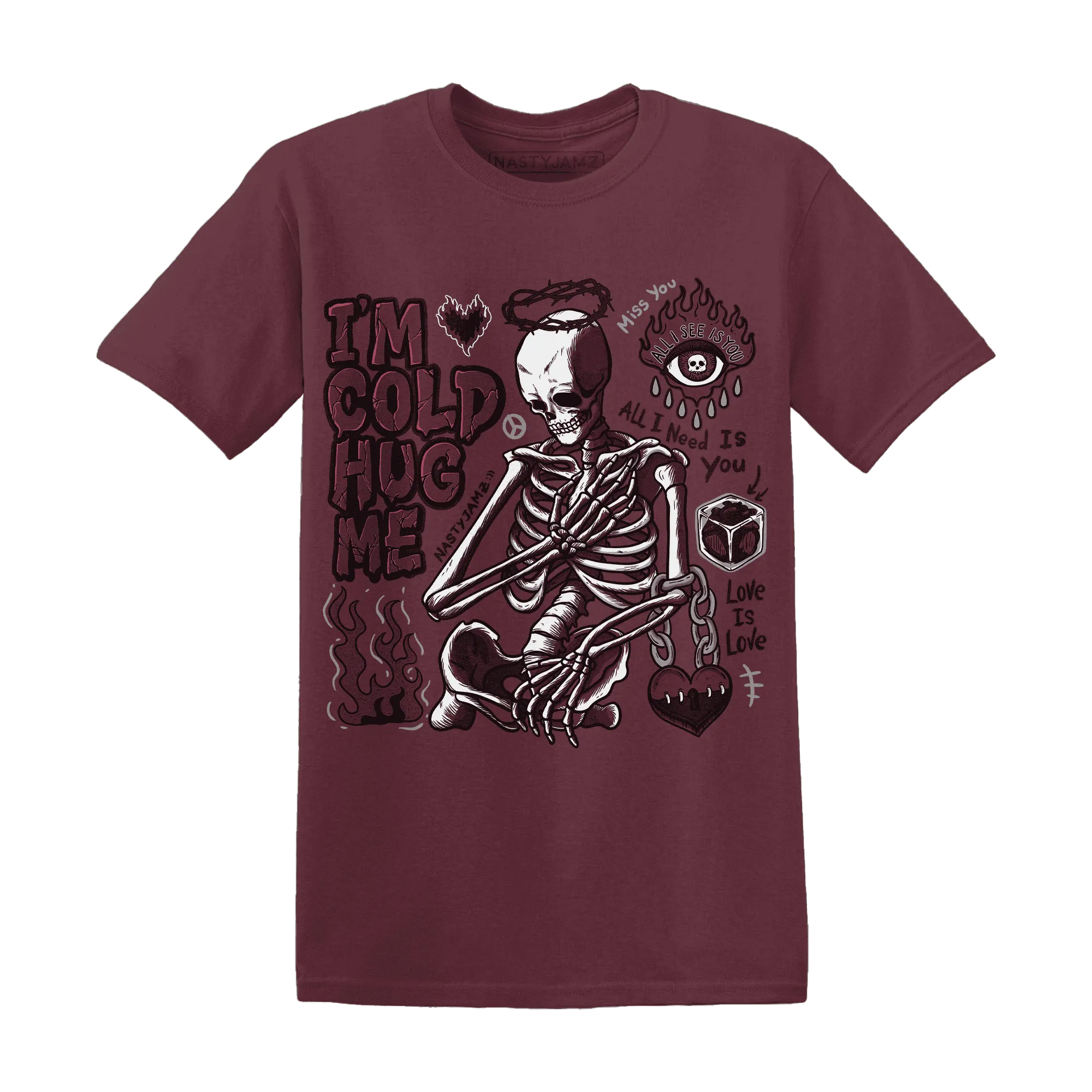 VaporMax-Night-Burgundy-NastyJamz-T-Shirt-Match-Im-Cold-Hug-Me