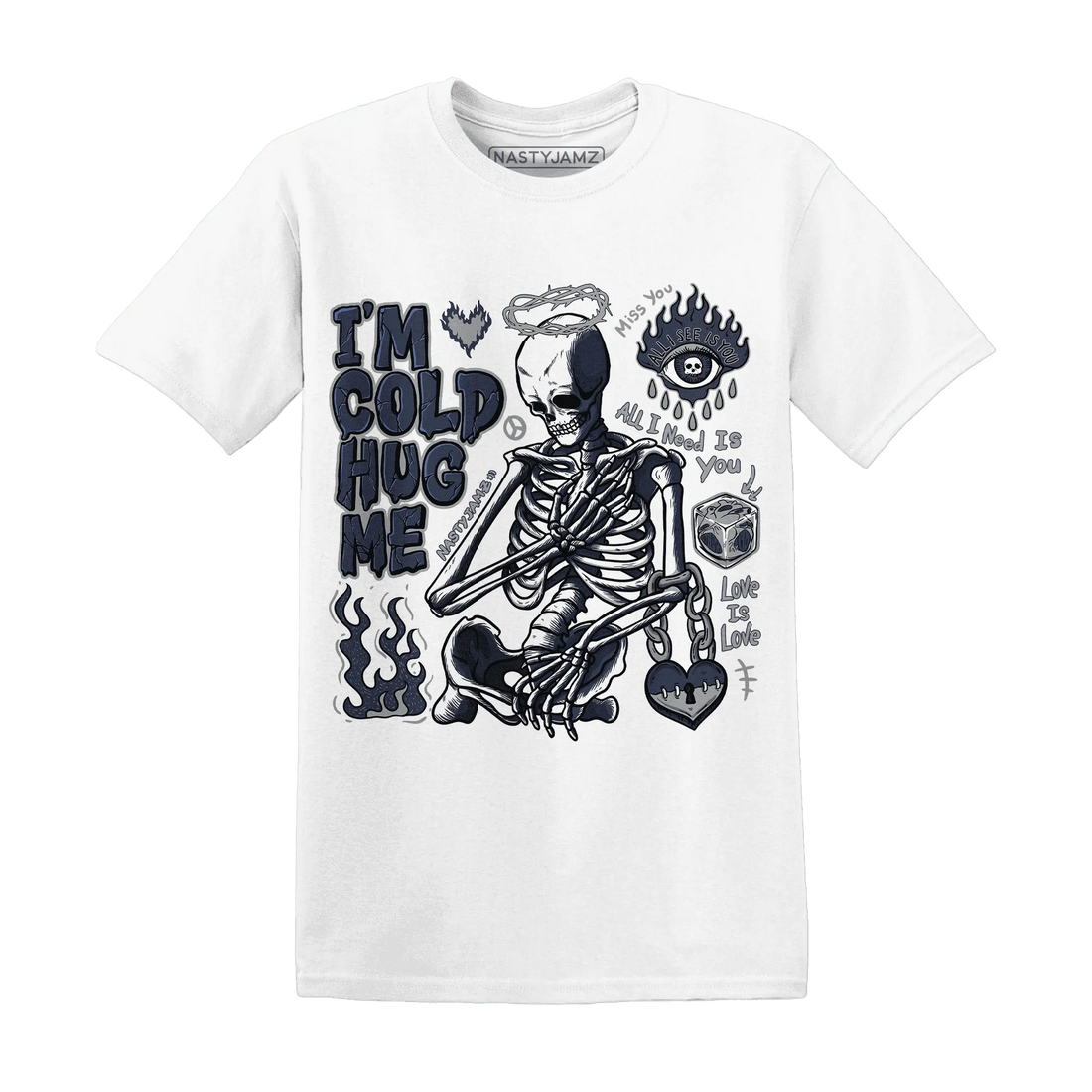 VaporMax-Plus-Midnight-Navy-White-Metallic-Silver-T-Shirt-Match-Im-Cold-Hug-Me