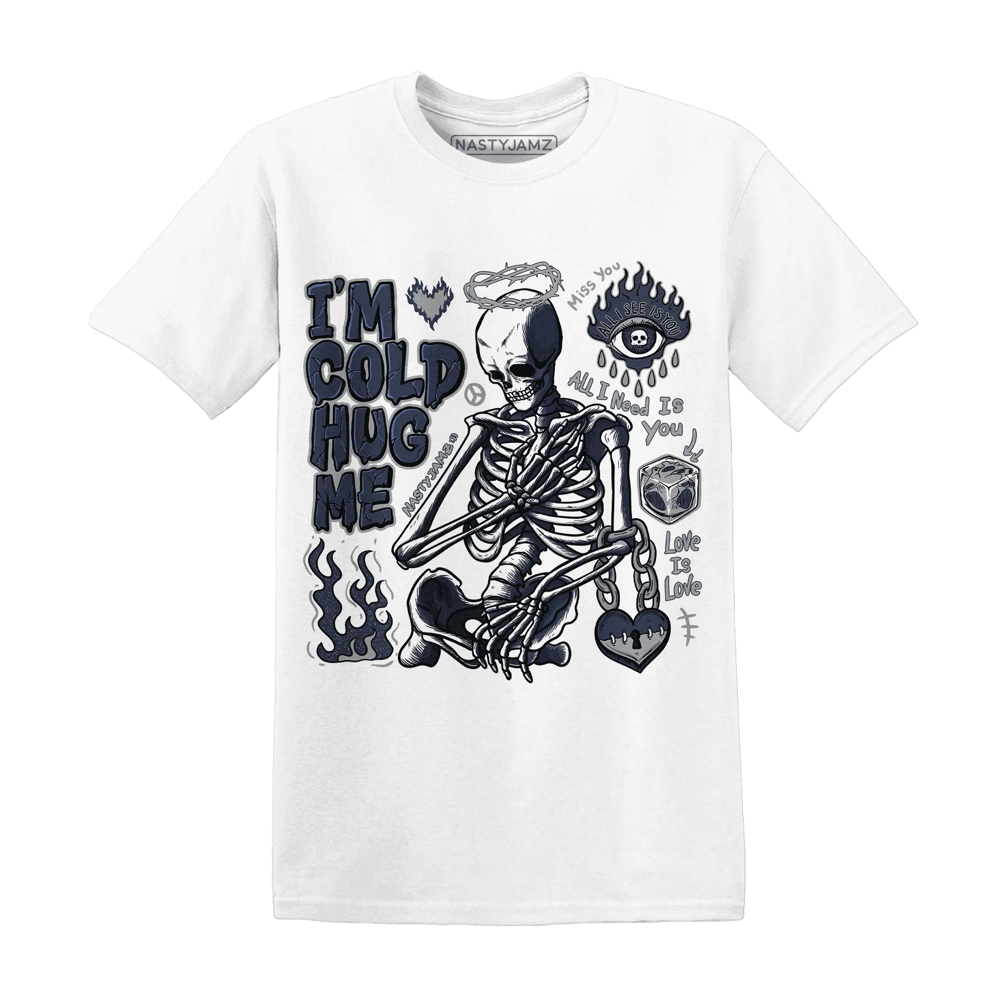 VaporMax-Plus-Midnight-Navy-White-Metallic-Silver-T-Shirt-Match-Im-Cold-Hug-Me