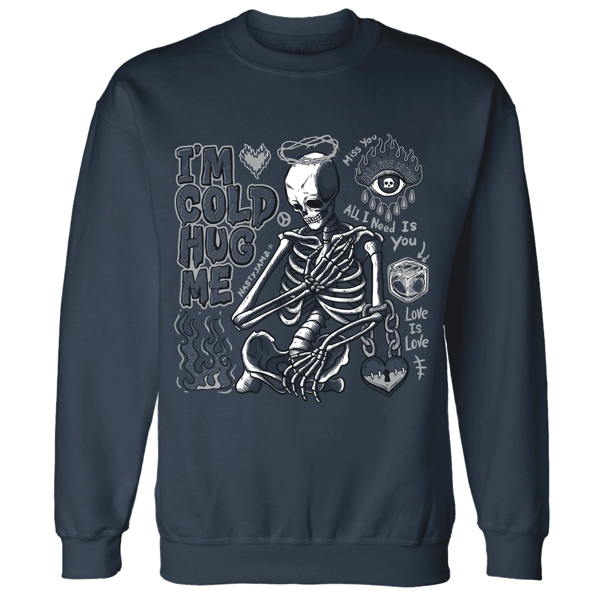 VaporMax-Plus-Midnight-Navy-White-Metallic-Silver-Sweatshirt-Match-Im-Cold-Hug-Me