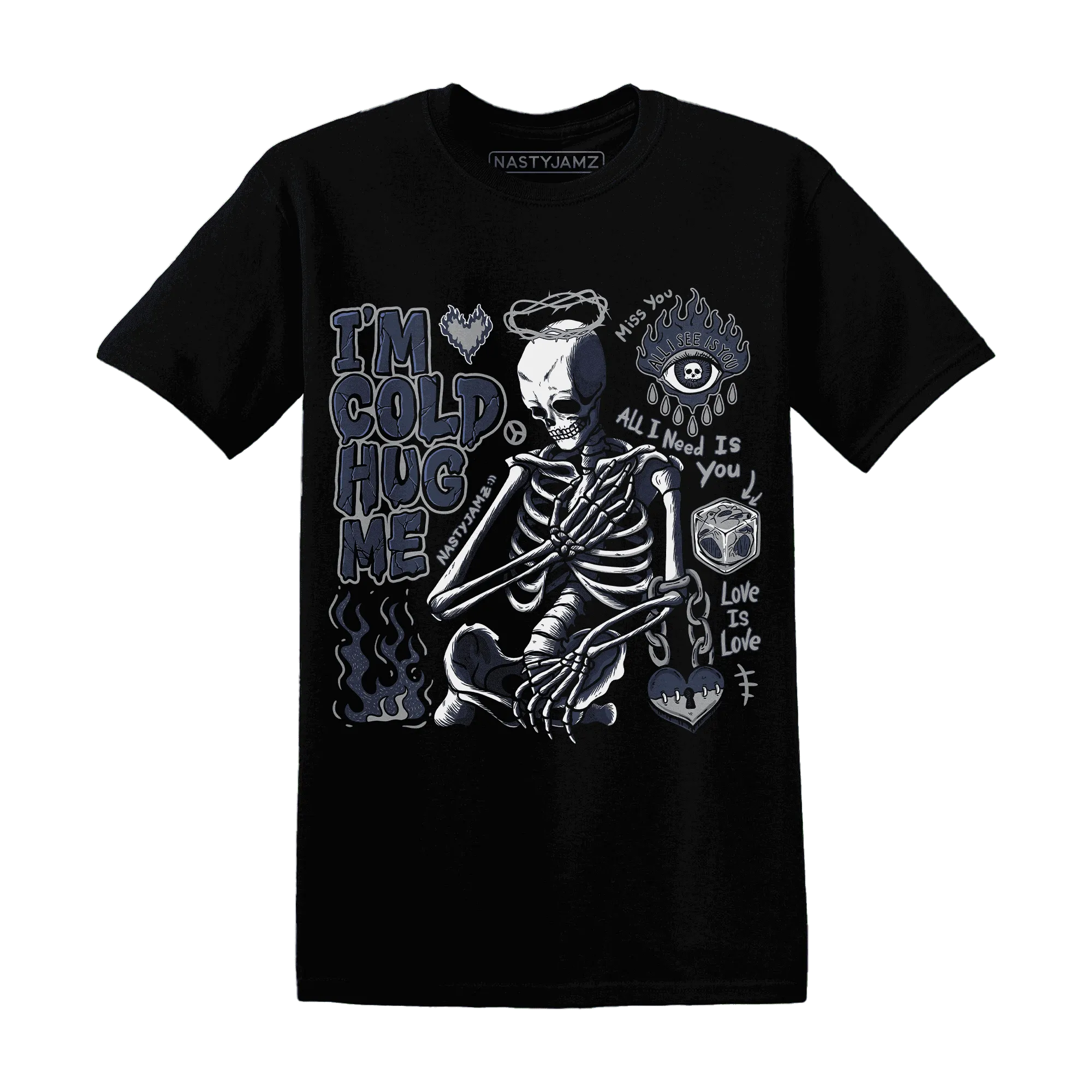 VaporMax-Plus-Midnight-Navy-White-Metallic-Silver-T-Shirt-Match-Im-Cold-Hug-Me