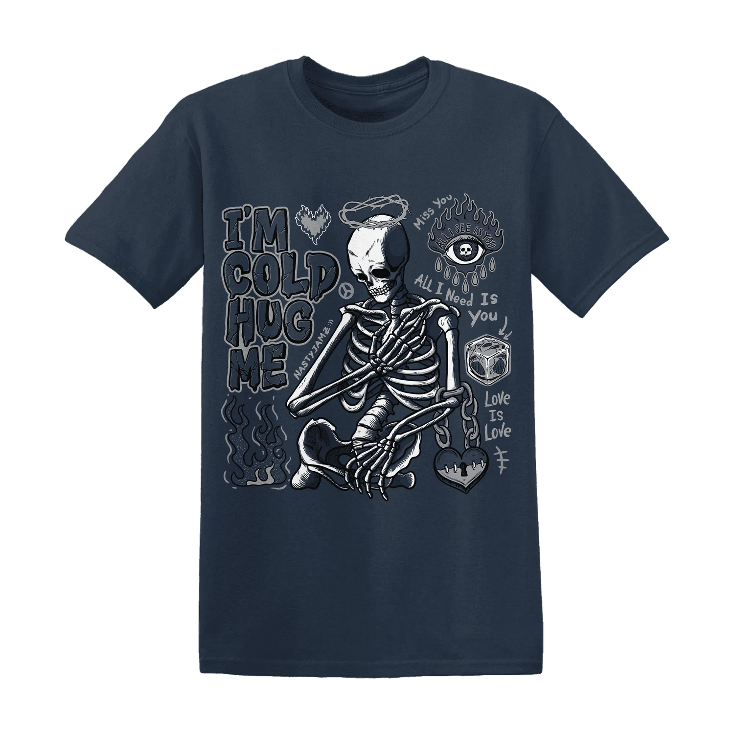 VaporMax-Plus-Midnight-Navy-White-Metallic-Silver-T-Shirt-Match-Im-Cold-Hug-Me