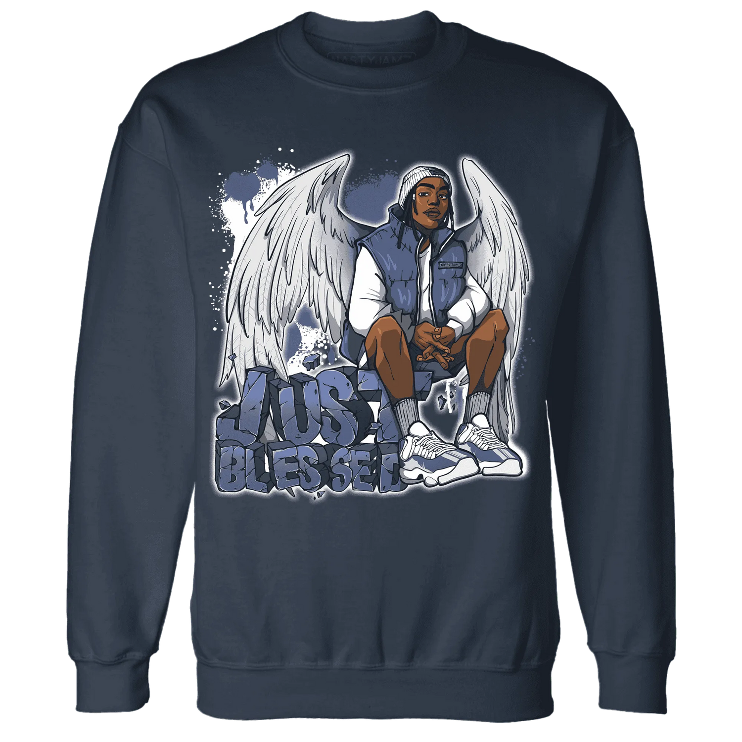 Low-Diffused-Blue-11s-Sweatshirt-Match-Just-Blessed