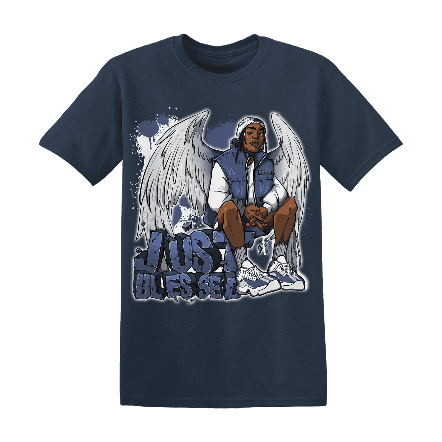 Low-Diffused-Blue-11s-T-Shirt-Match-Just-Blessed