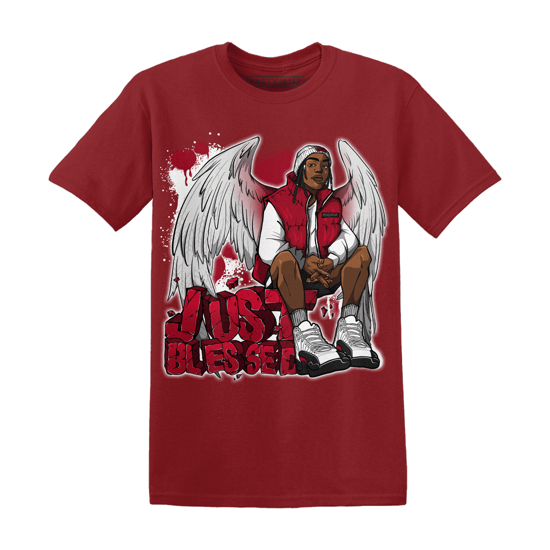 Retro Red Taxi 12s T Shirt Match Just Blessed - NastyJamz