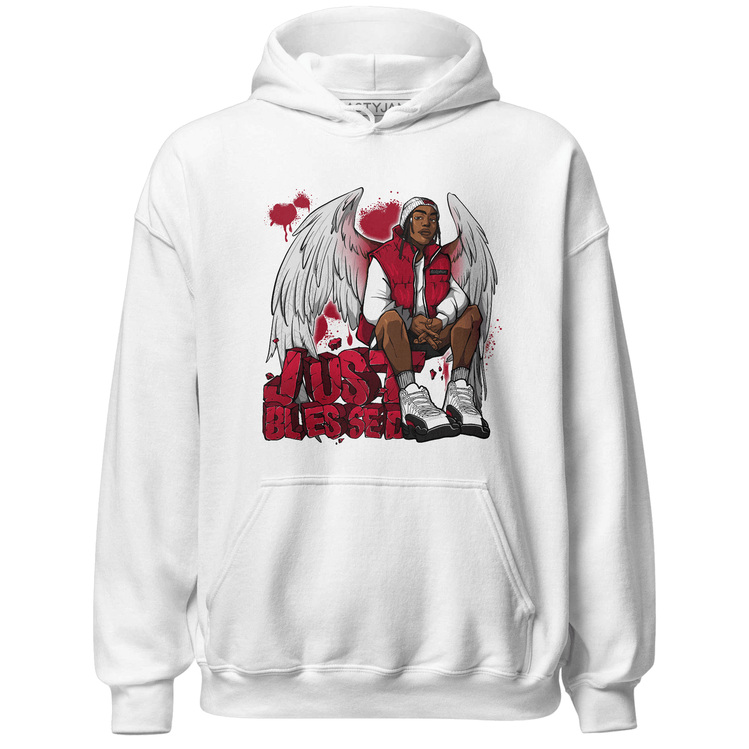 Retro Red Taxi 12s Hoodie Match Just Blessed - NastyJamz