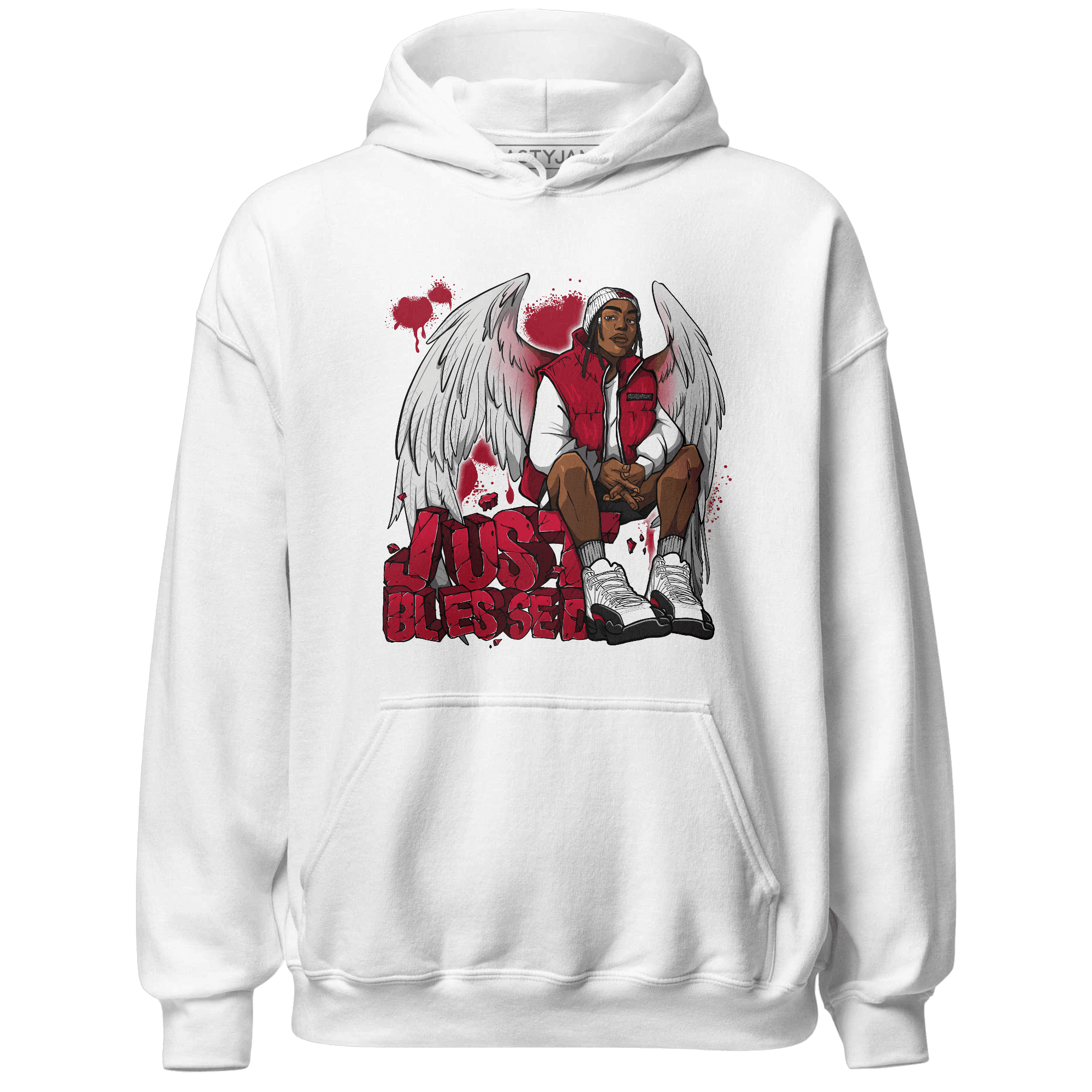 Retro Red Taxi 12s Hoodie Match Just Blessed - NastyJamz