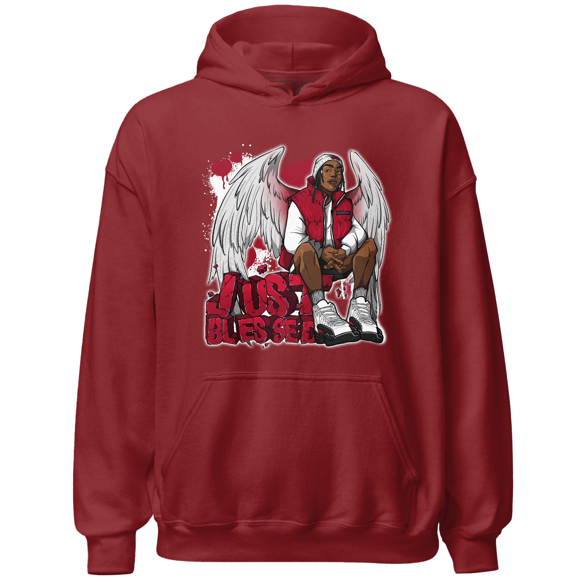 Retro Red Taxi 12s Hoodie Match Just Blessed - NastyJamz