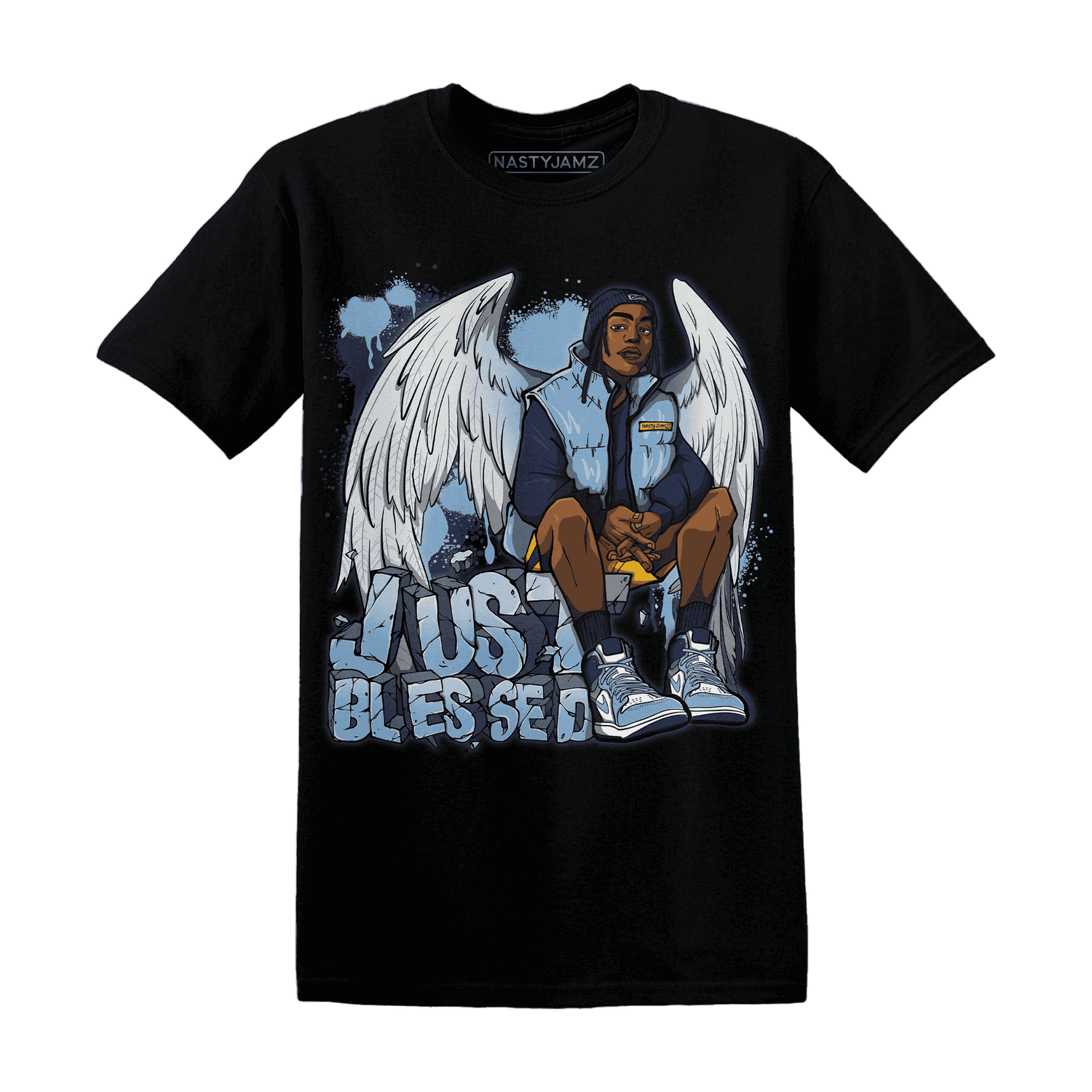 First In Flight 1s T Shirt Match Just Blessed - NastyJamz