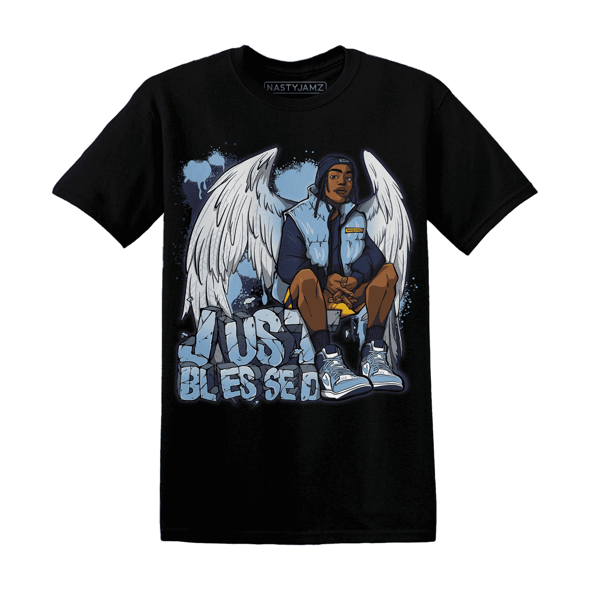 First In Flight 1s T Shirt Match Just Blessed - NastyJamz