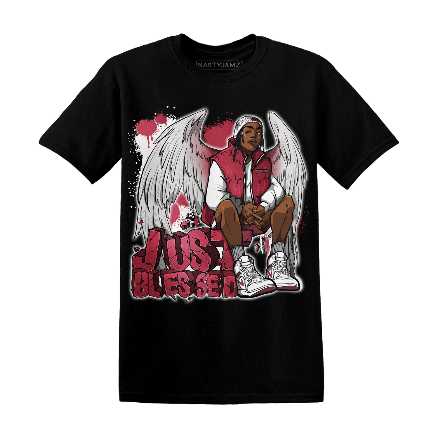 High 85 Metallic Burgundy 1s T Shirt Match Just Blessed - NastyJamz