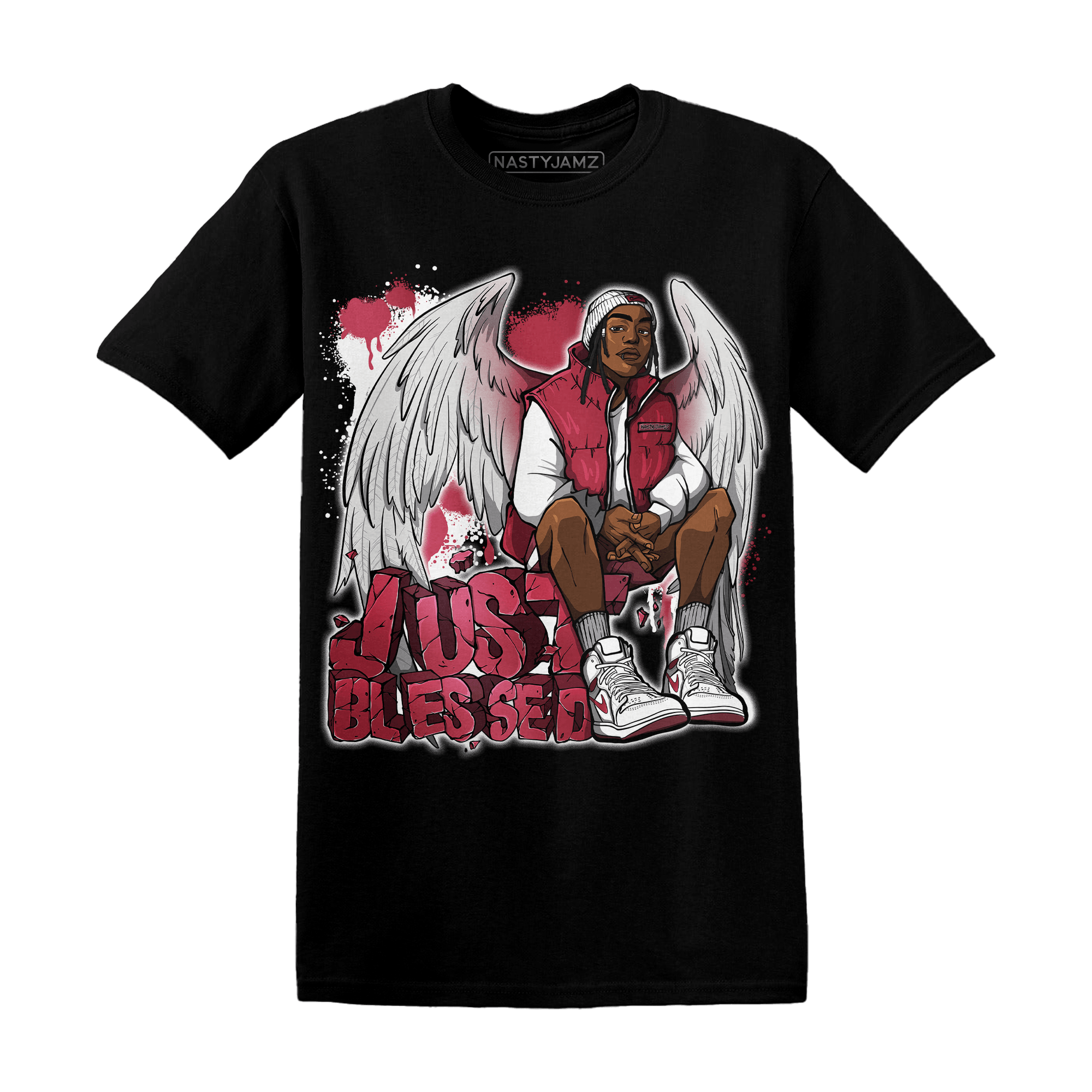 High 85 Metallic Burgundy 1s T Shirt Match Just Blessed - NastyJamz