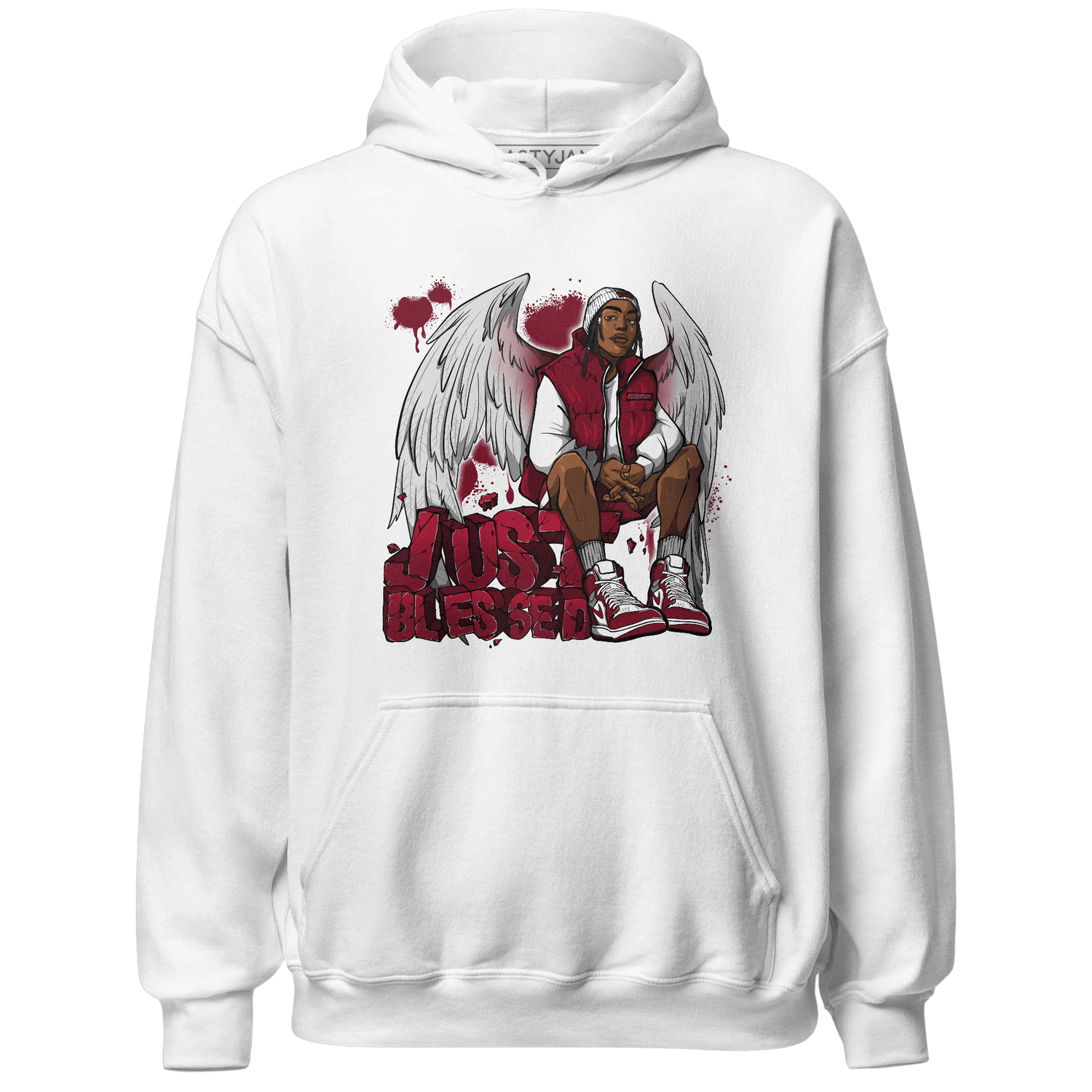 High White Team Red 1s Hoodie Match Just Blessed - NastyJamz