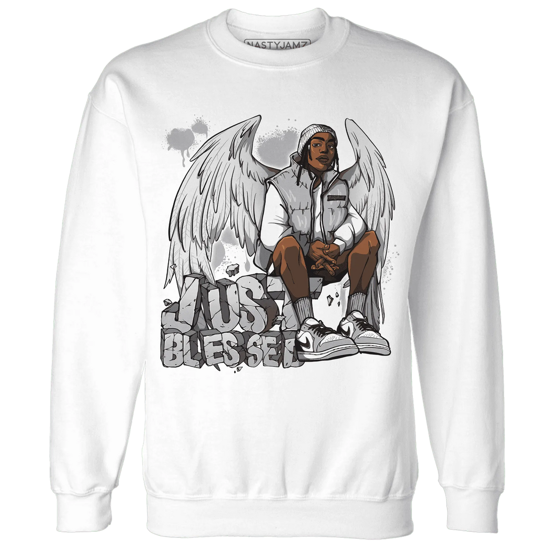 Wolf-Grey-1s-Sweatshirt-Match-Just-Blessed